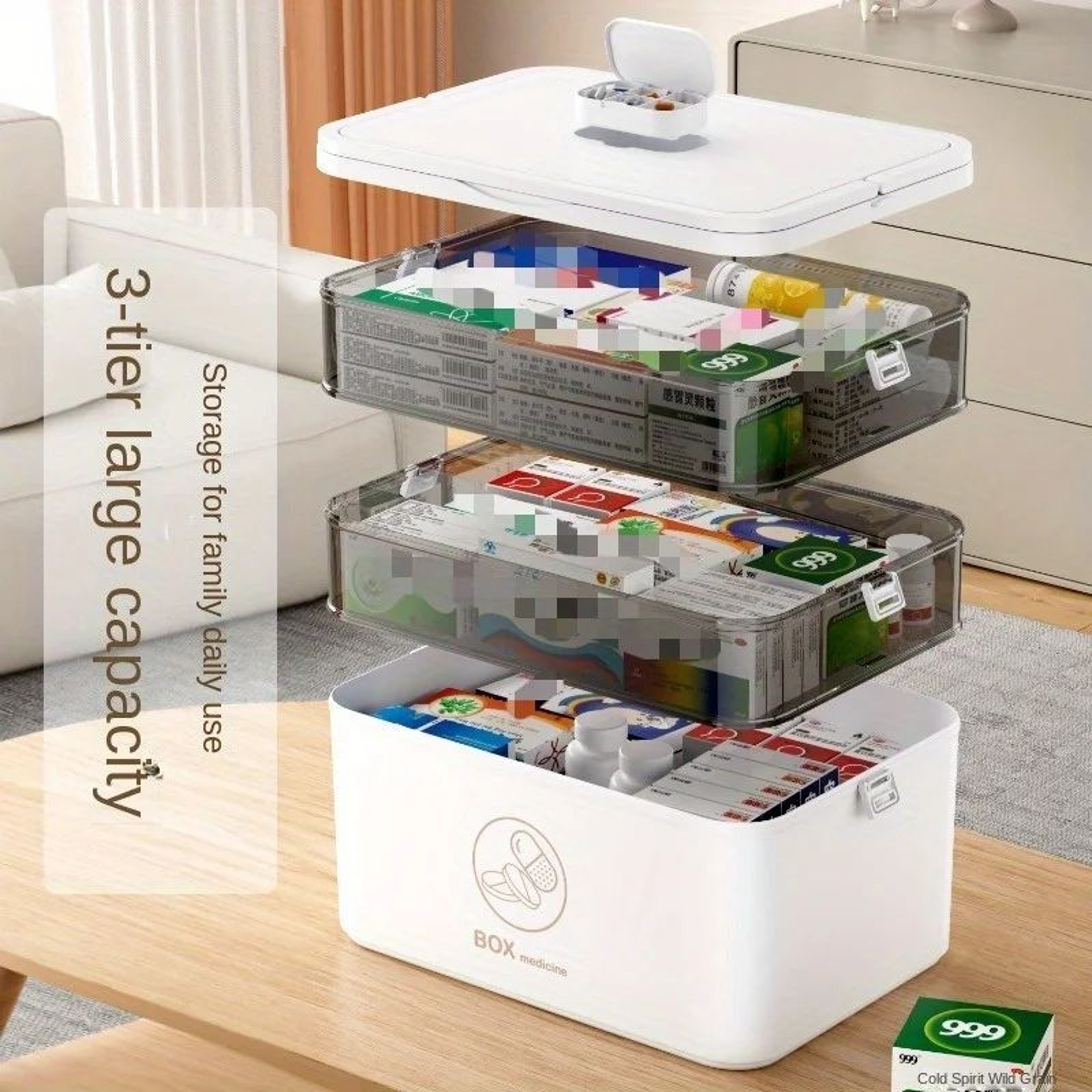 3 Tier Family Medicine Organizer Box 5