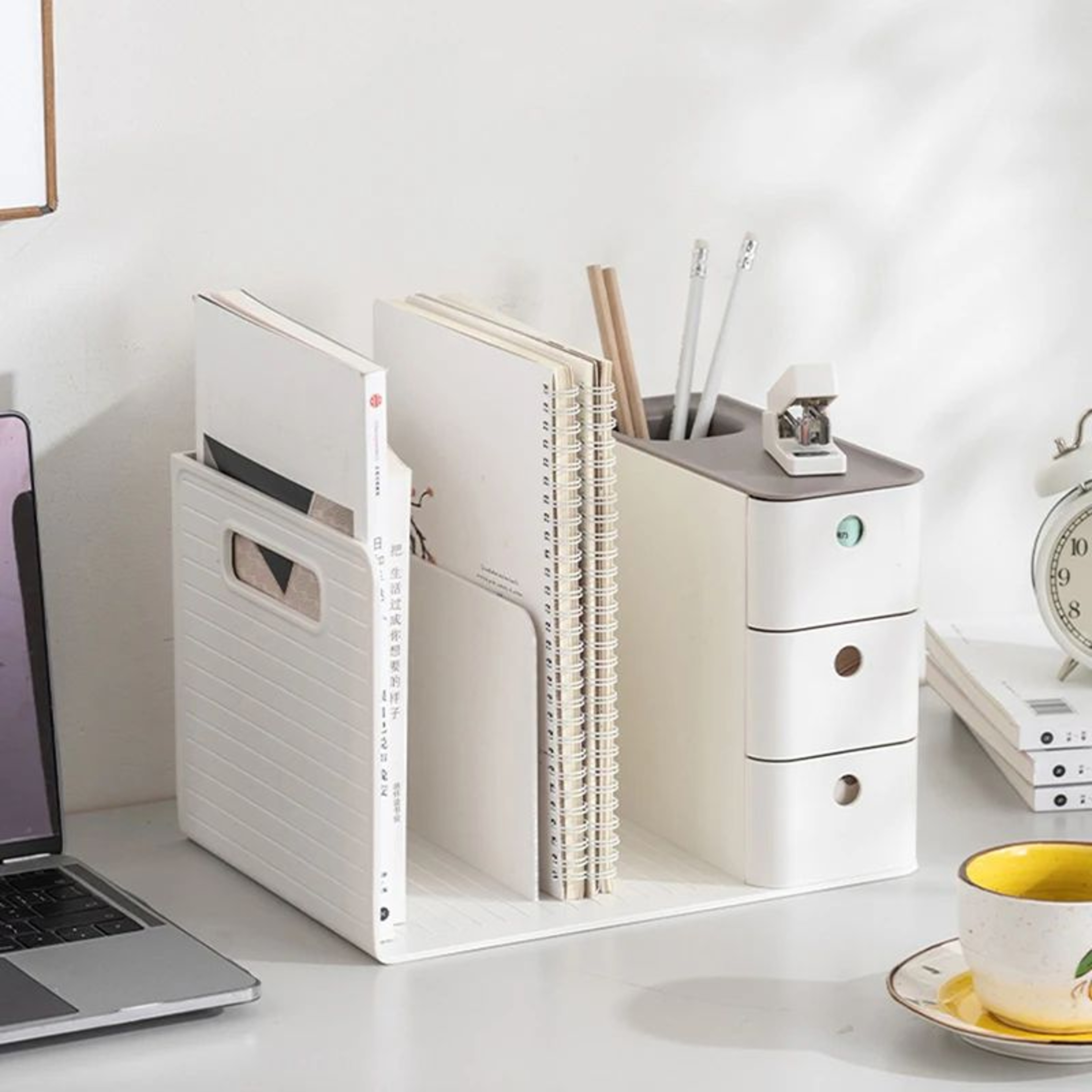 Book Holder Organizer With Dual Drawers 0