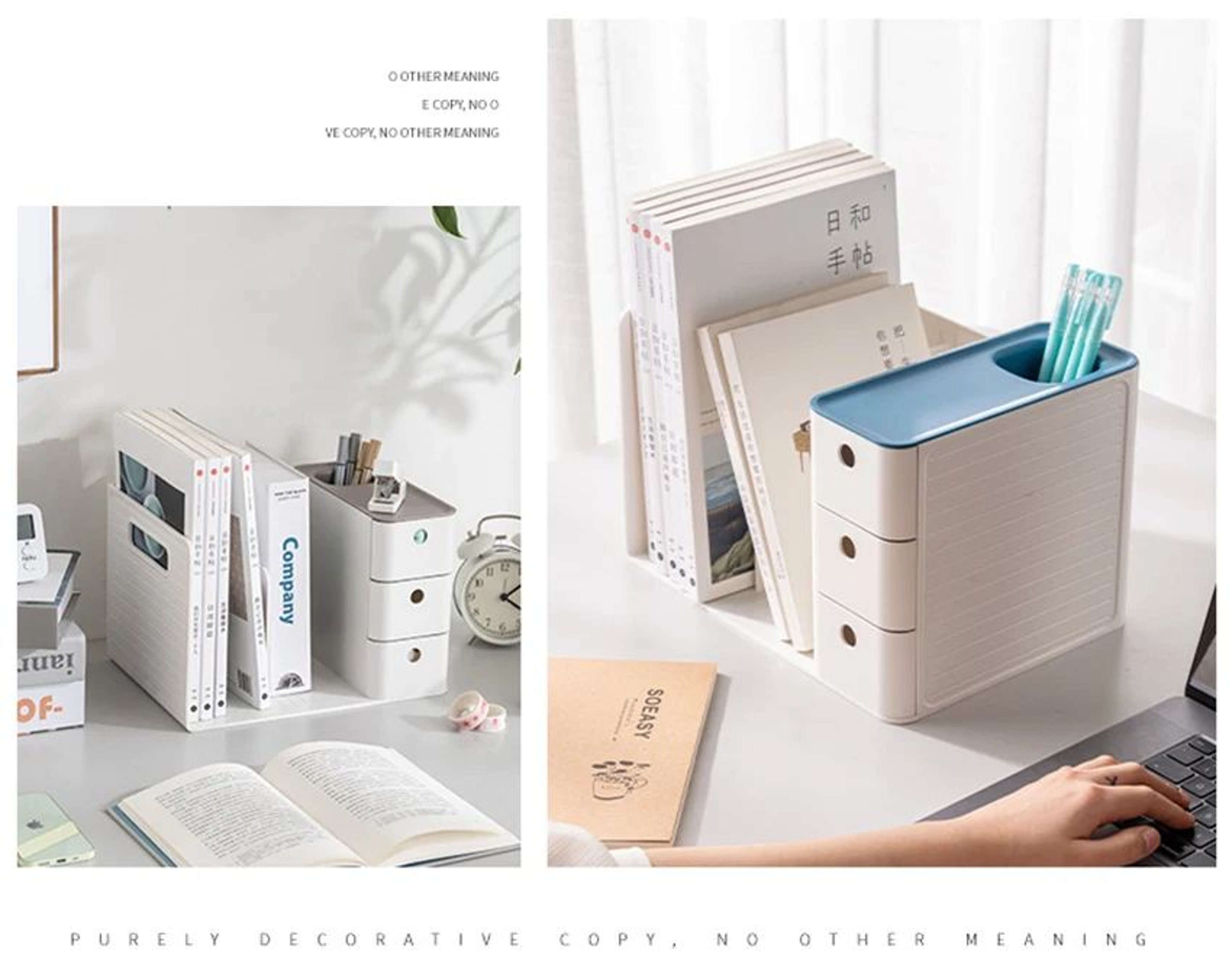 Book Holder Organizer With Dual Drawers 14