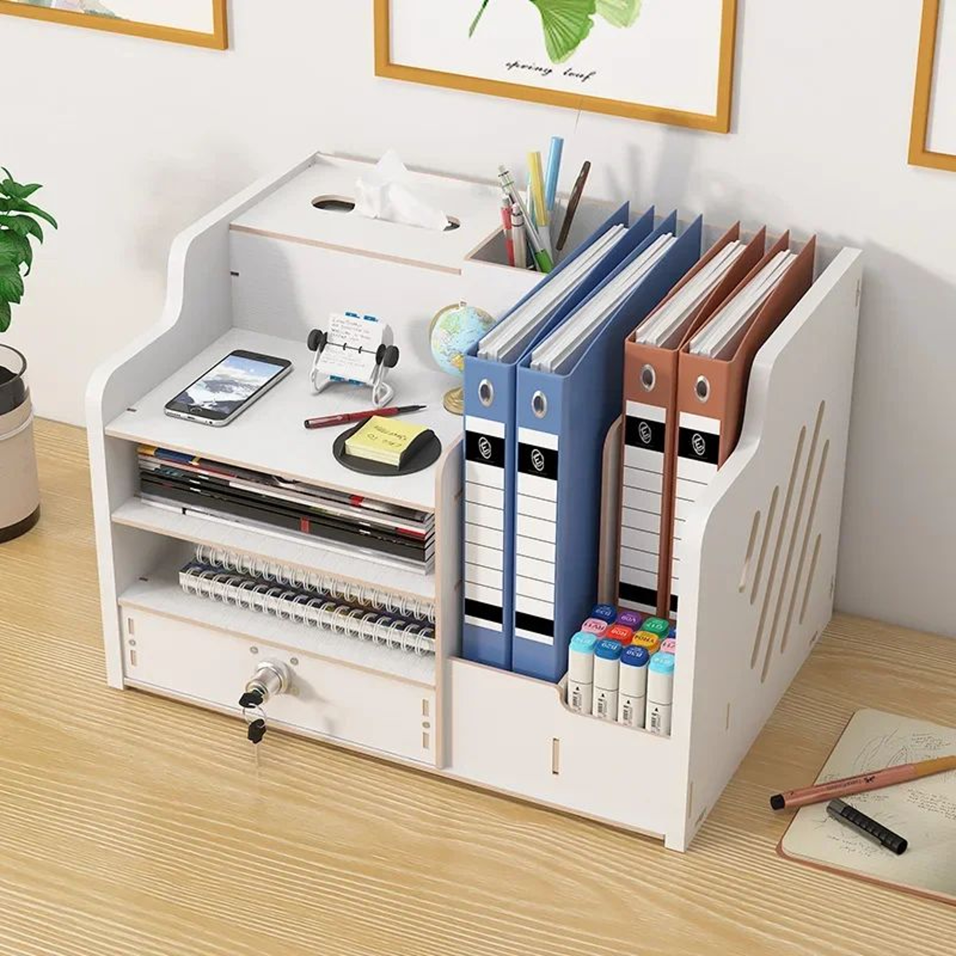 Multi Layer Desktop Storage Box With Lock 3