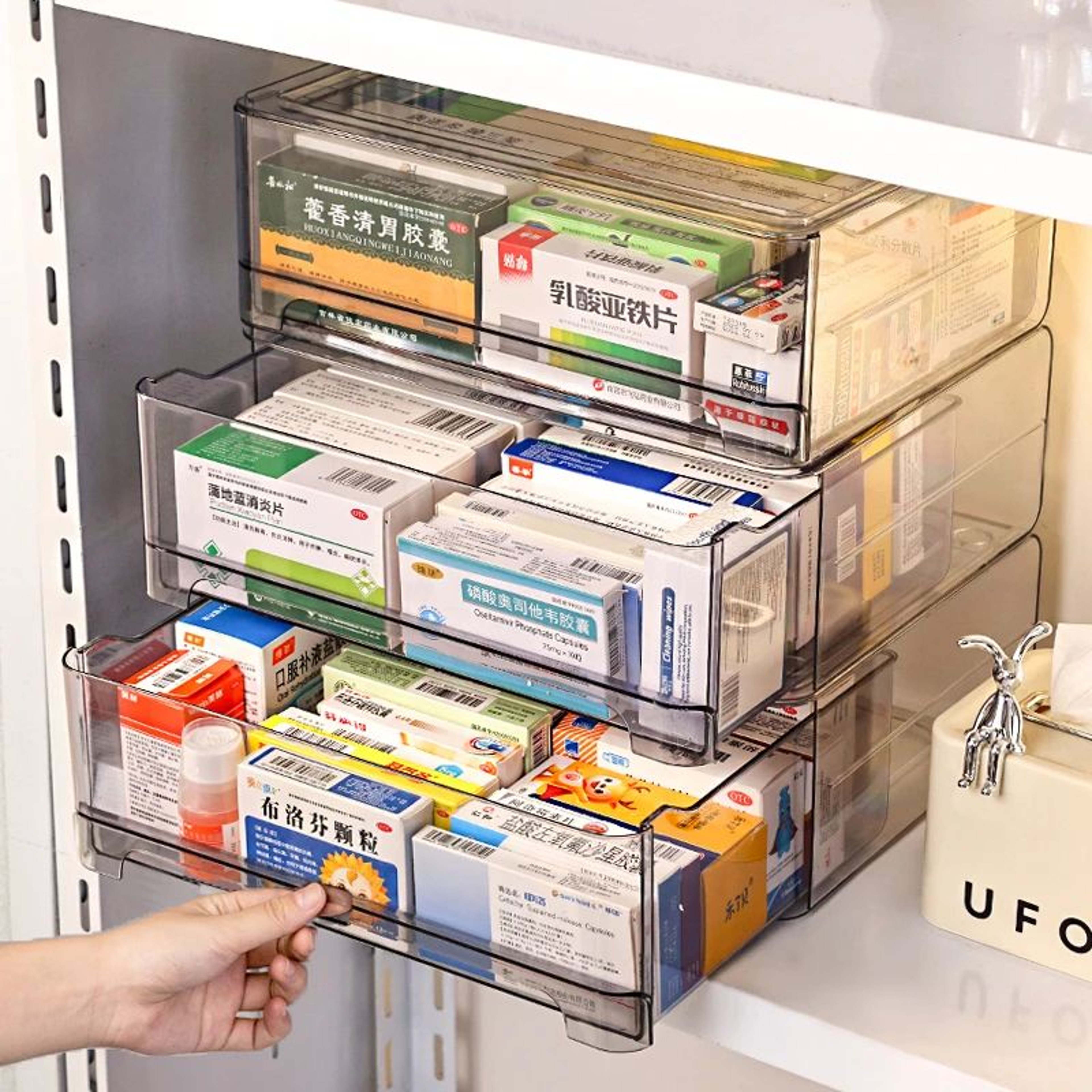 Stackable Acrylic Drawer Medicine Storage Box 0