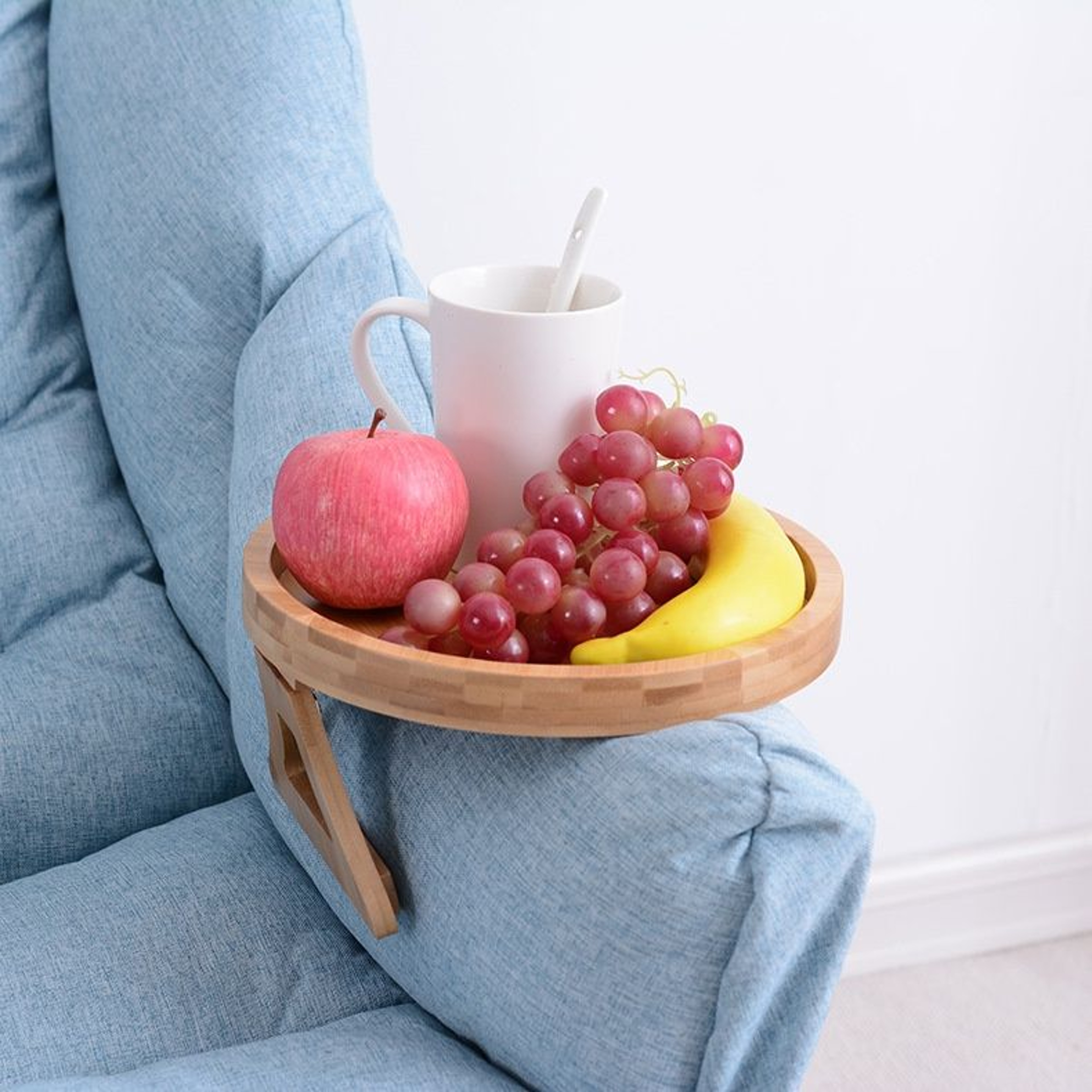 Wooden Sofa Armrest Clip On Tray Table 12
