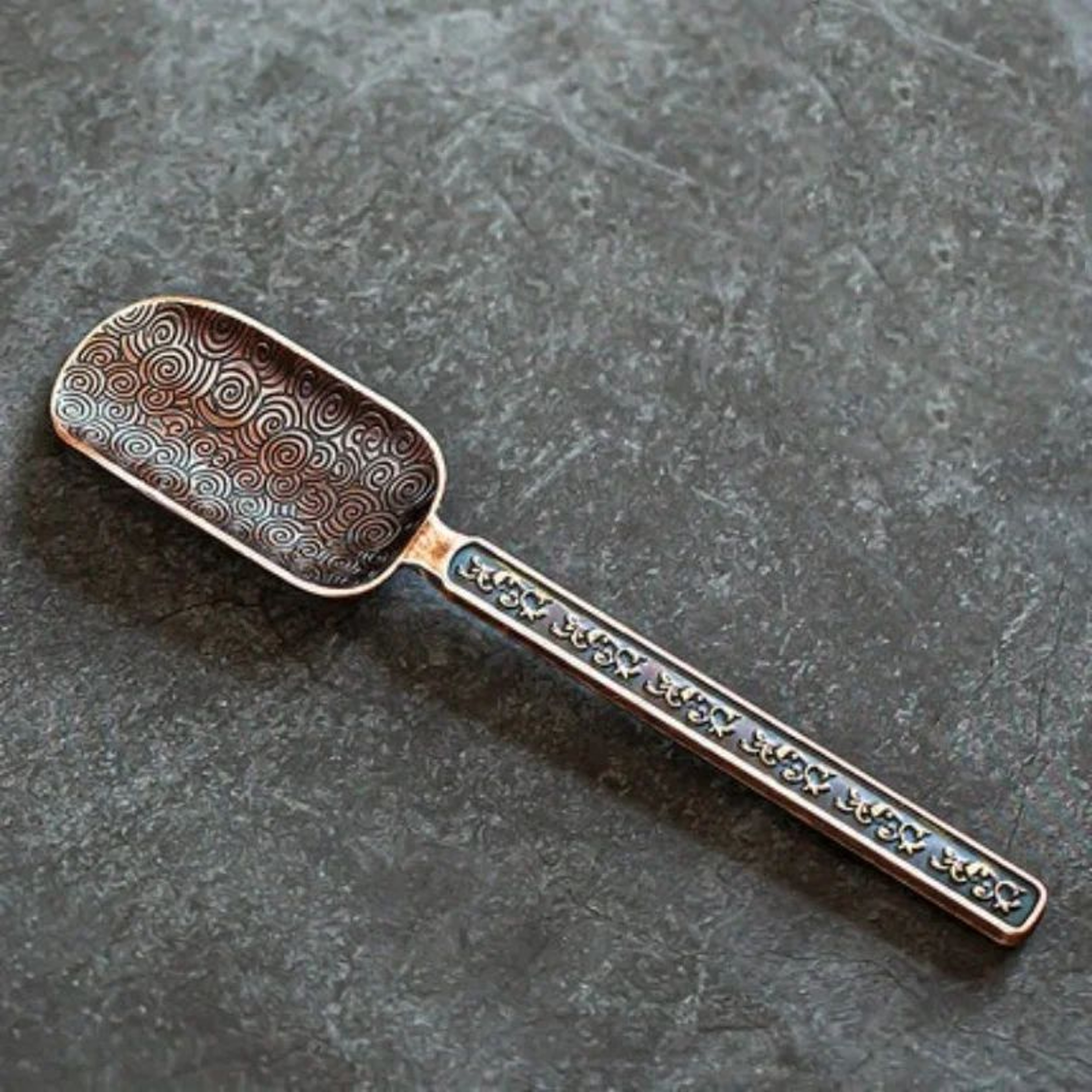 Retro Alloy Tea Spoon With Auspicious Cloud Design 14