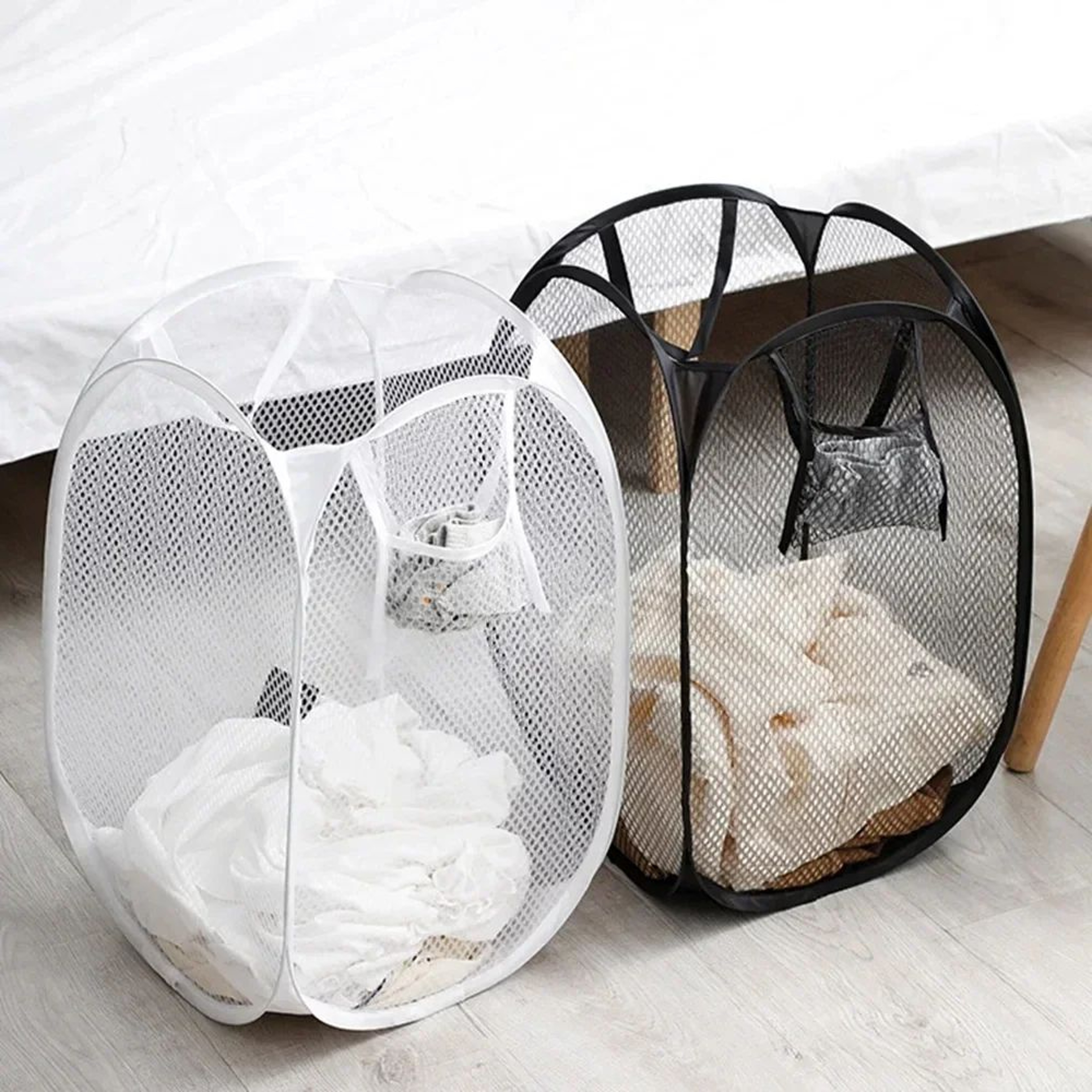 Pop Up Mesh Laundry Basket Hamper 6