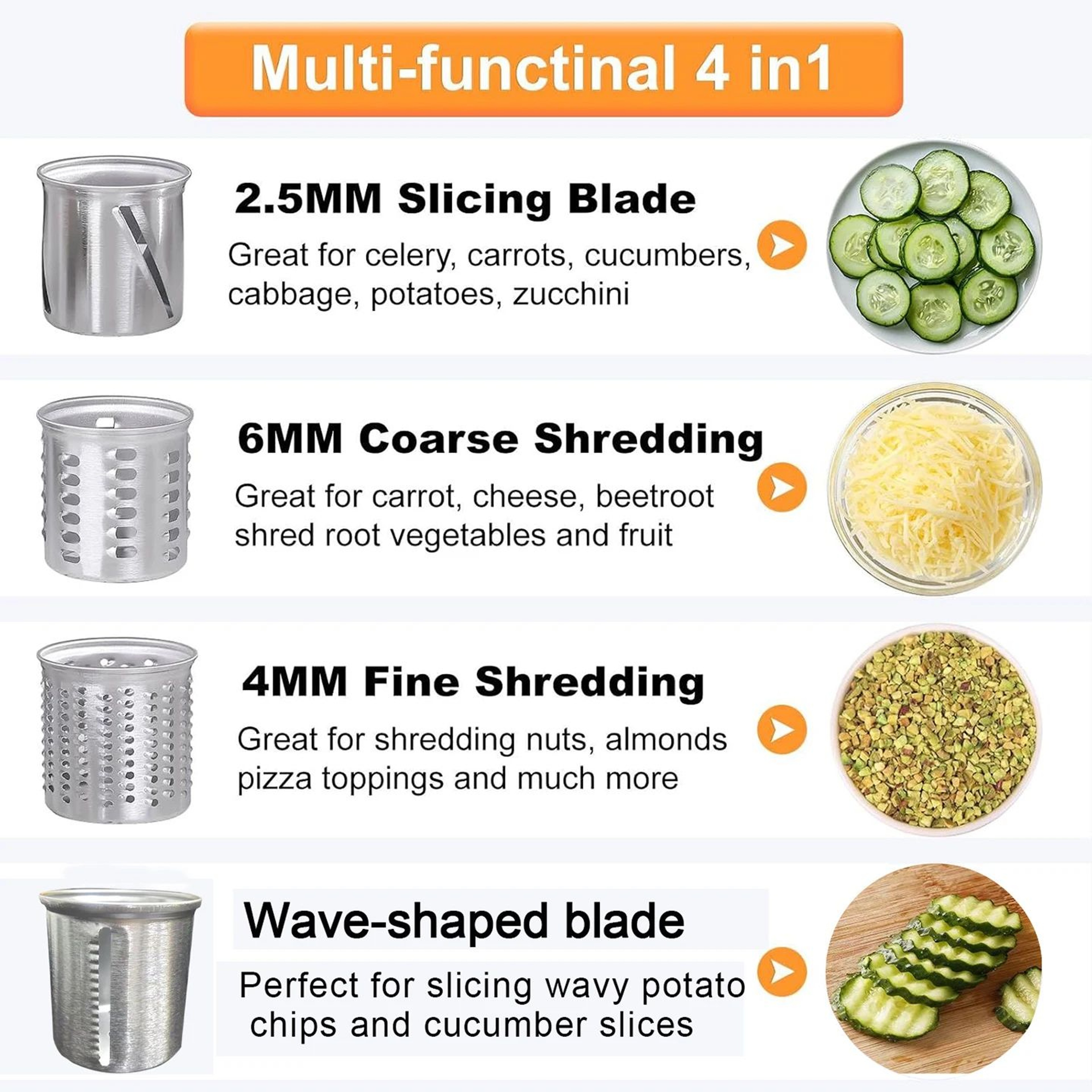 Stainless Steel Slicer Shredder For KitchenAid 4