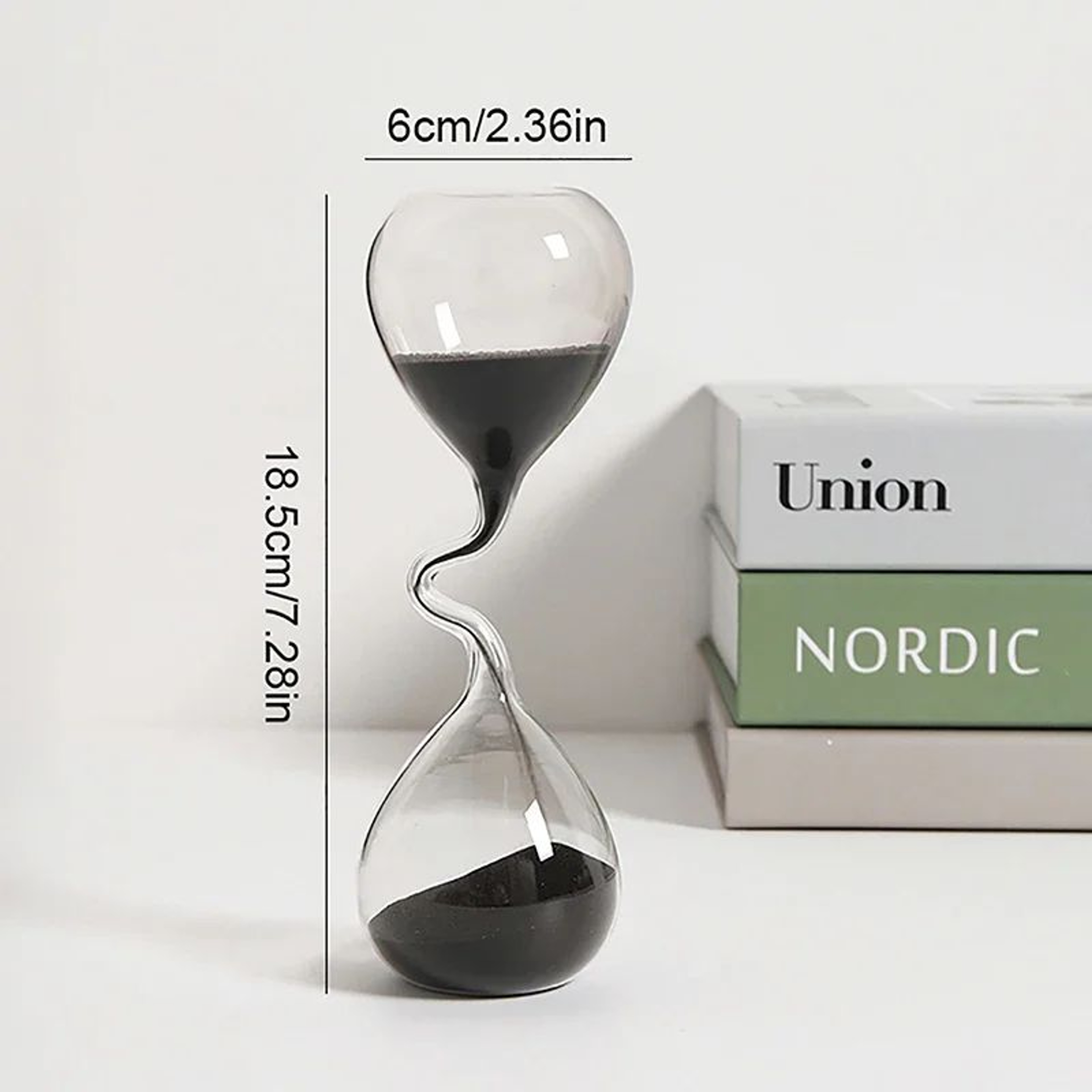 Modern Black Glass Hourglass Decor 5