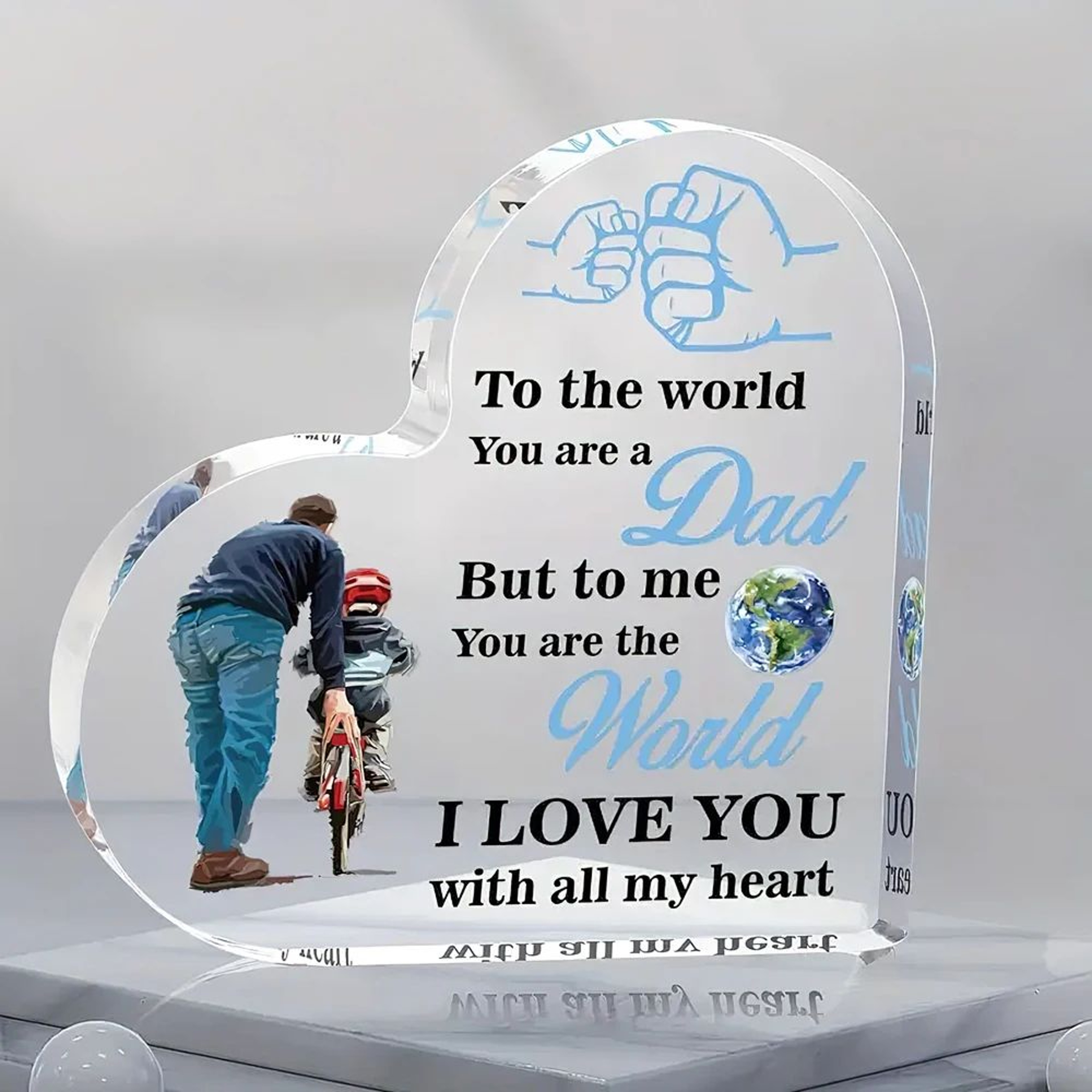 Dad Portrait Heart Acrylic Plaque 6