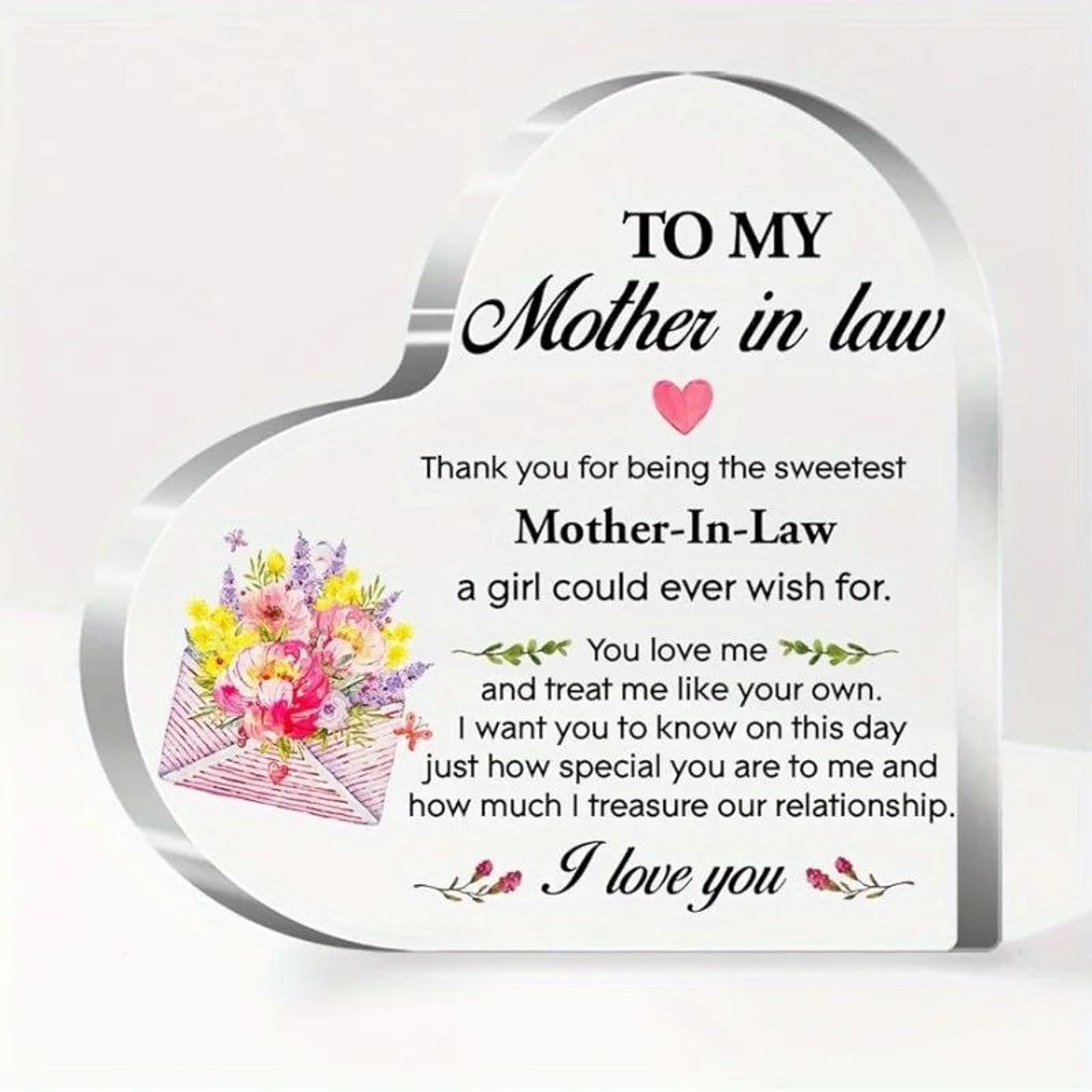 Mother In Law Heart Acrylic Plaque 0