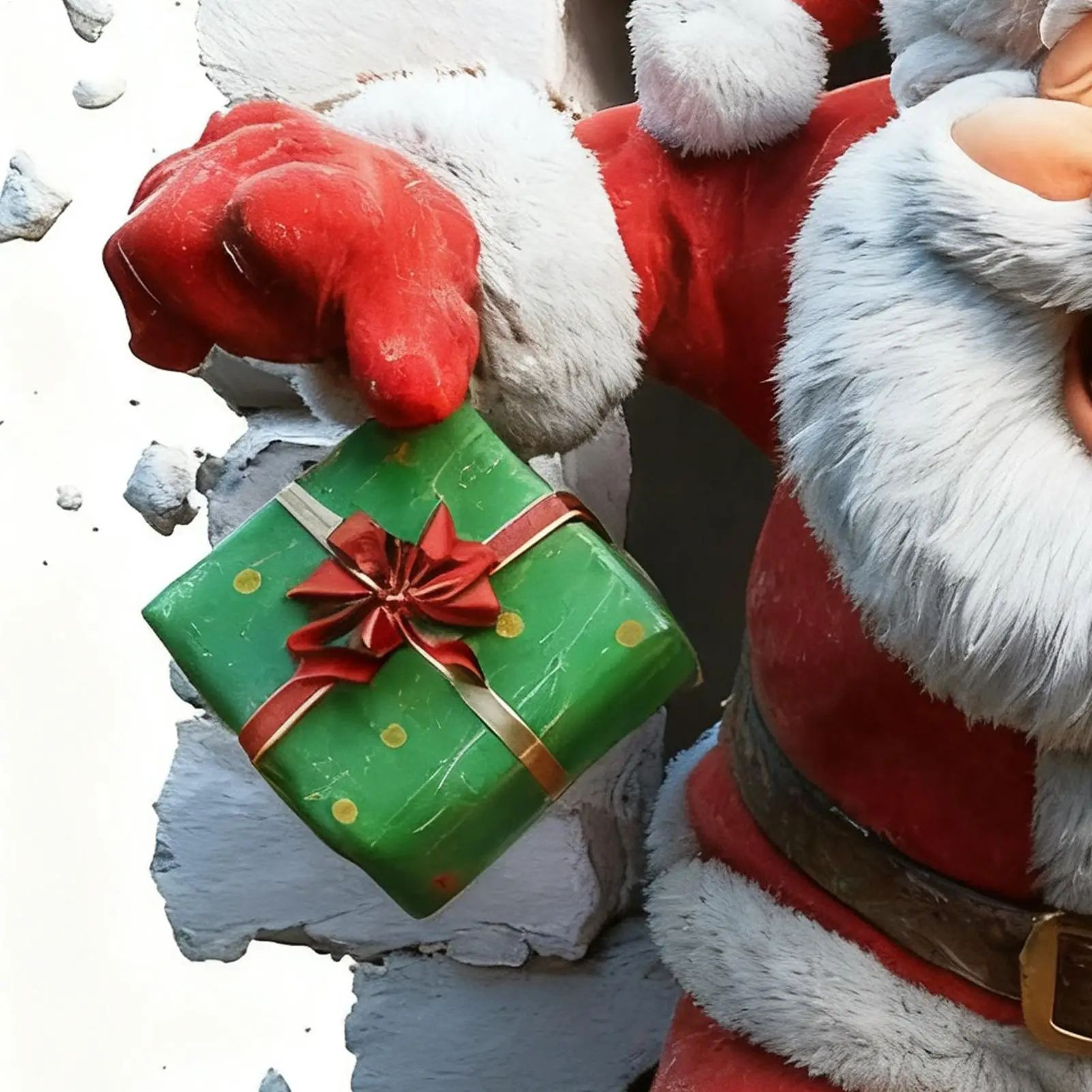 3D Wall Breaking Santa Claus Christmas Sticker 4