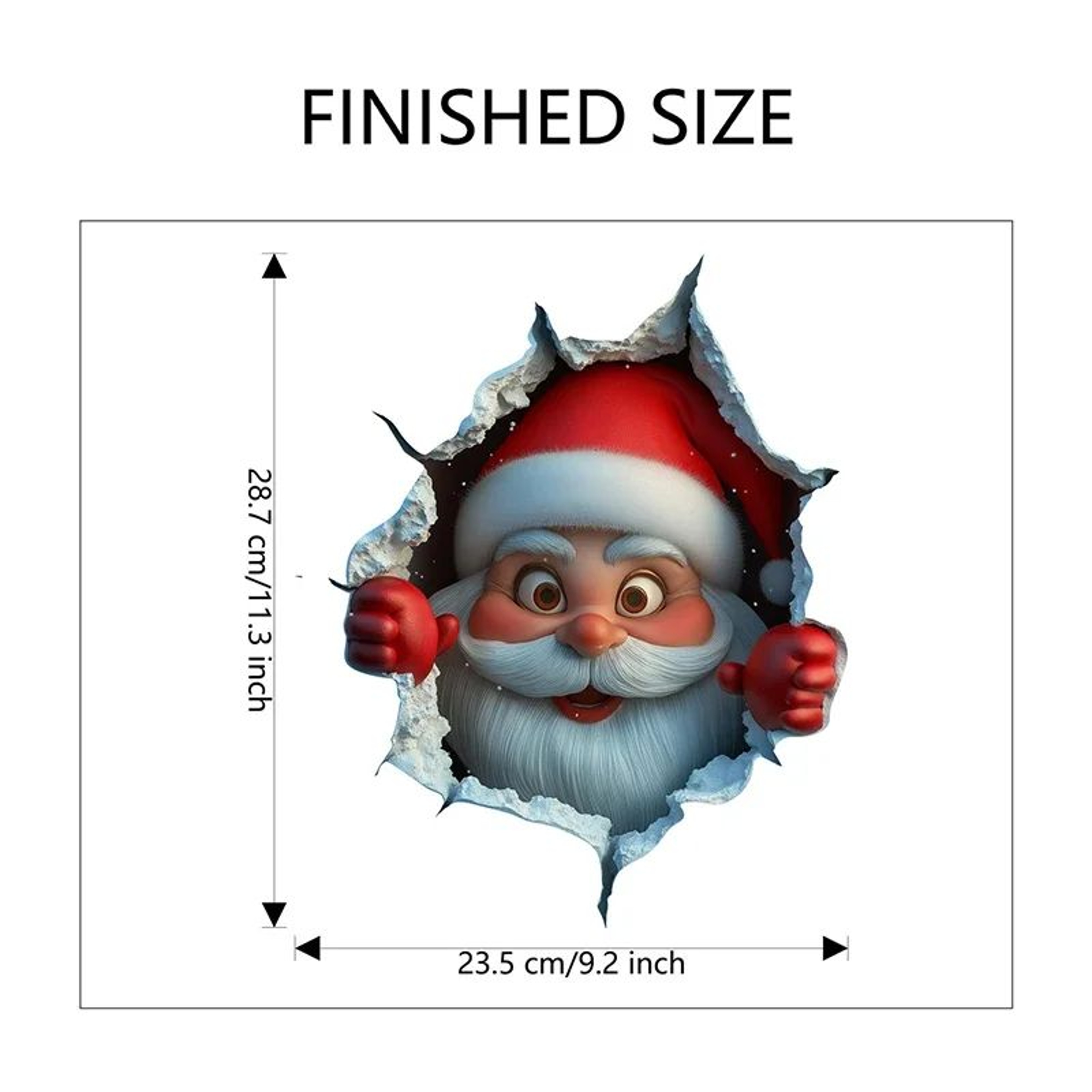 3D Christmas Santa And Reindeer Vinyl Wall Decal 6