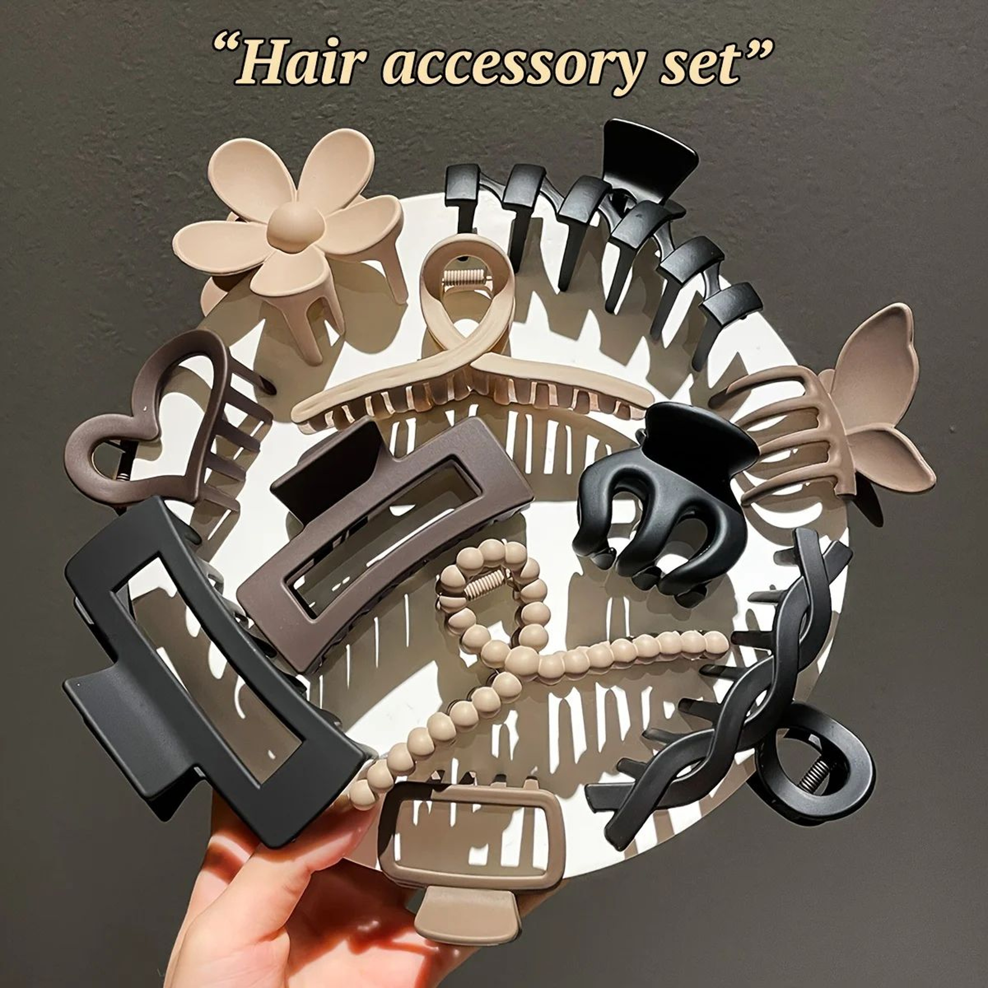 11Piece Frosted Shark Hair Clip Set For Women 2