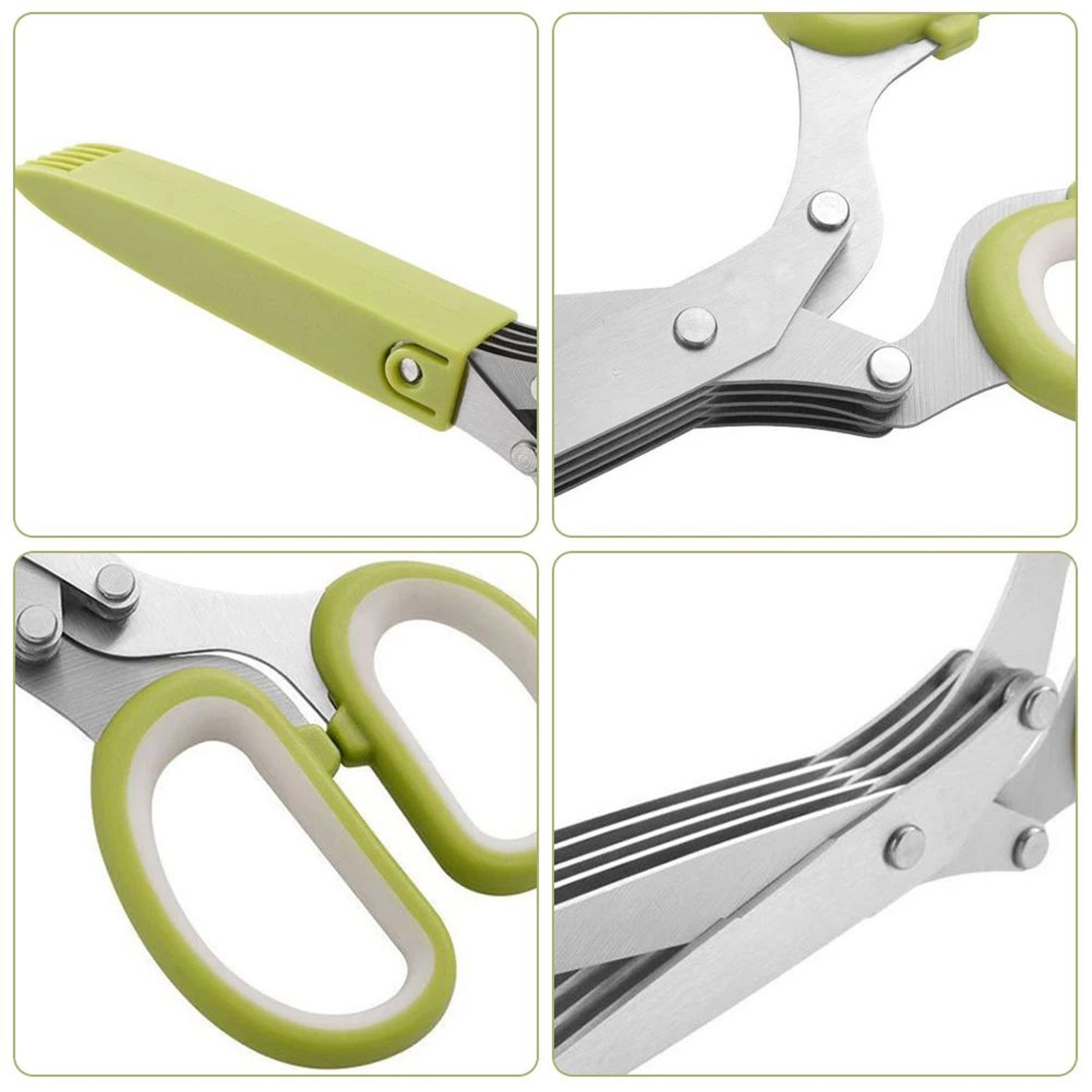 5Layer Multifunctional Kitchen Herb And Vegetable Scissors 7
