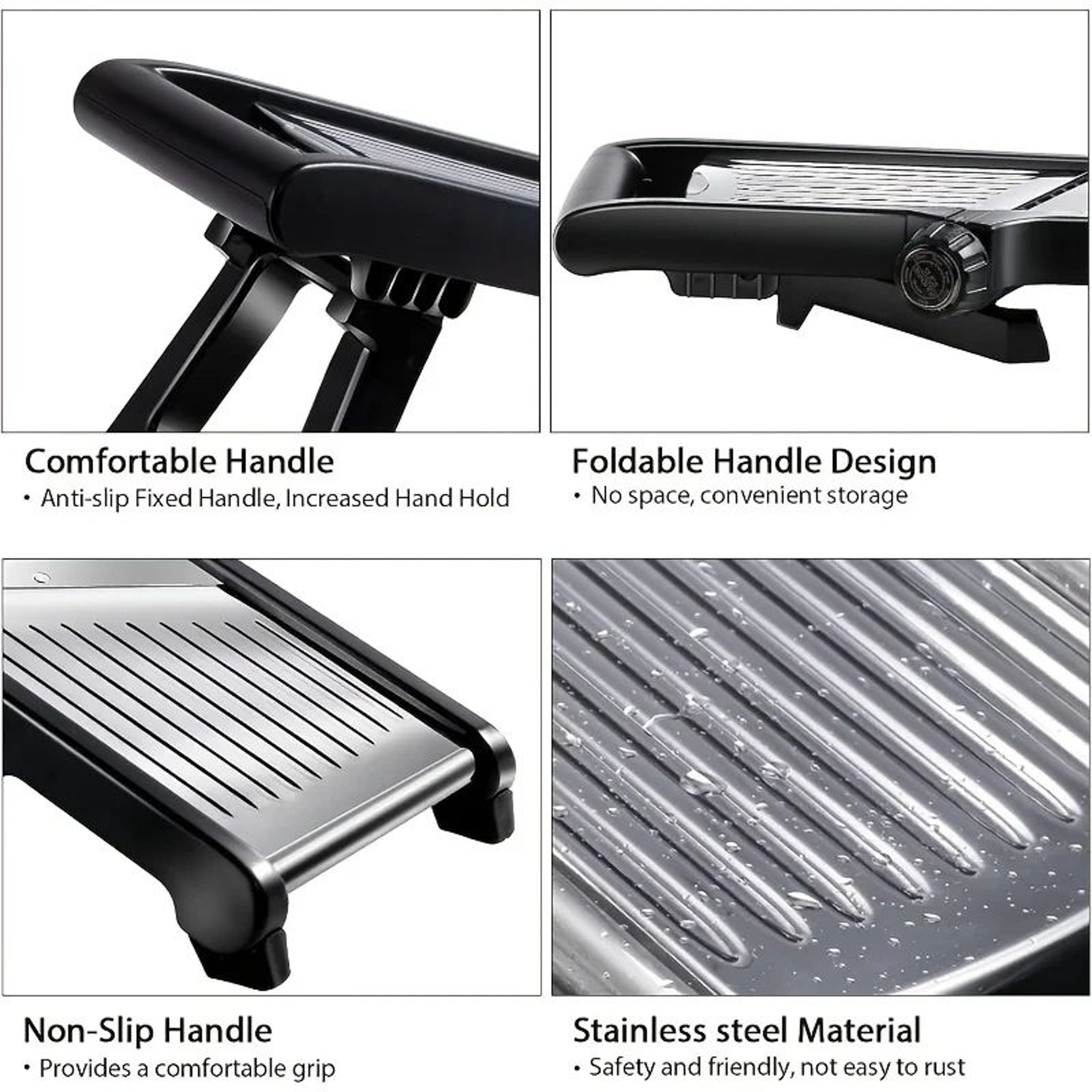 5Blade Stainless Steel Mandoline Slicer With Safety Holder 6