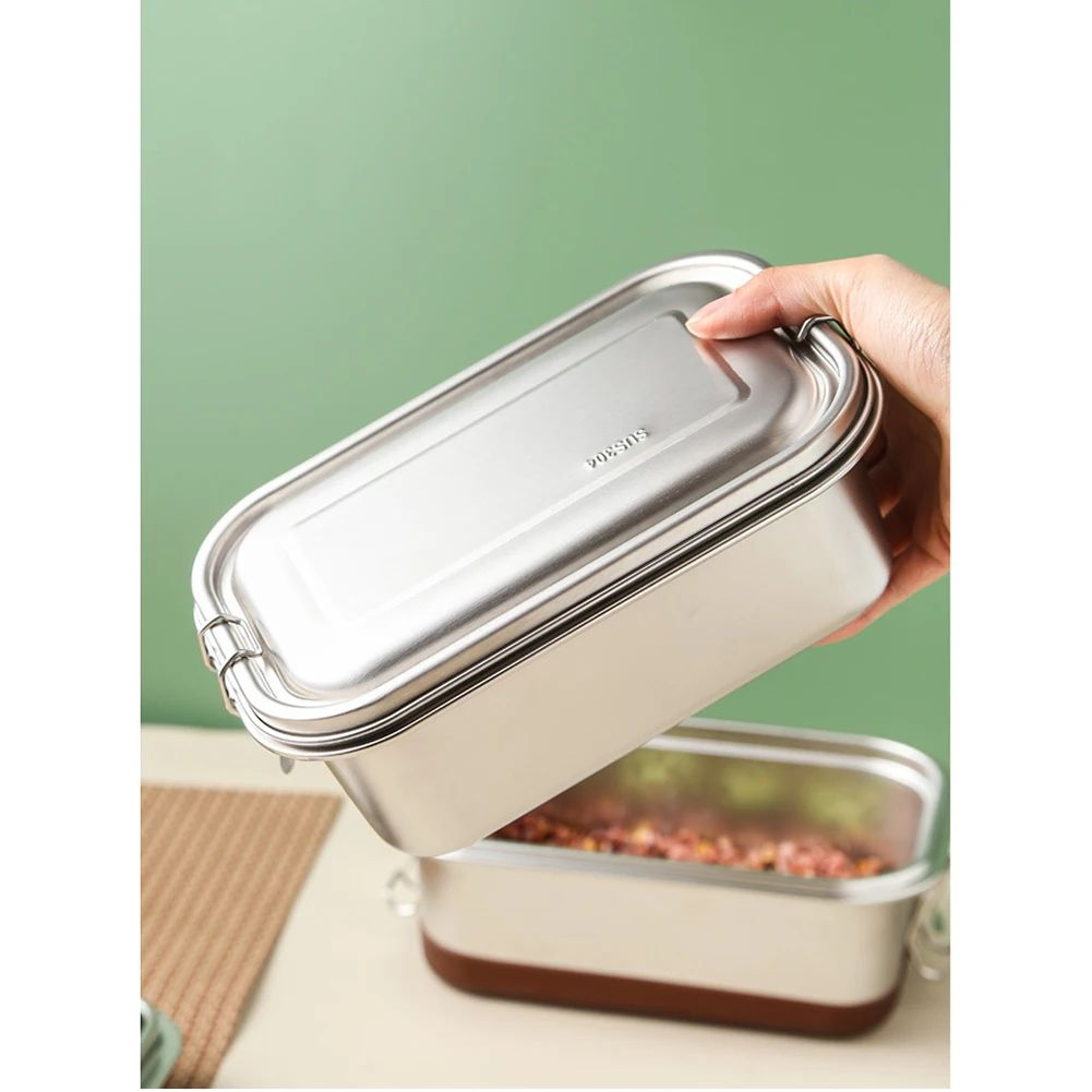 Stainless Steel DoubleLayer 1200 Ml Bento Lunch Box 8