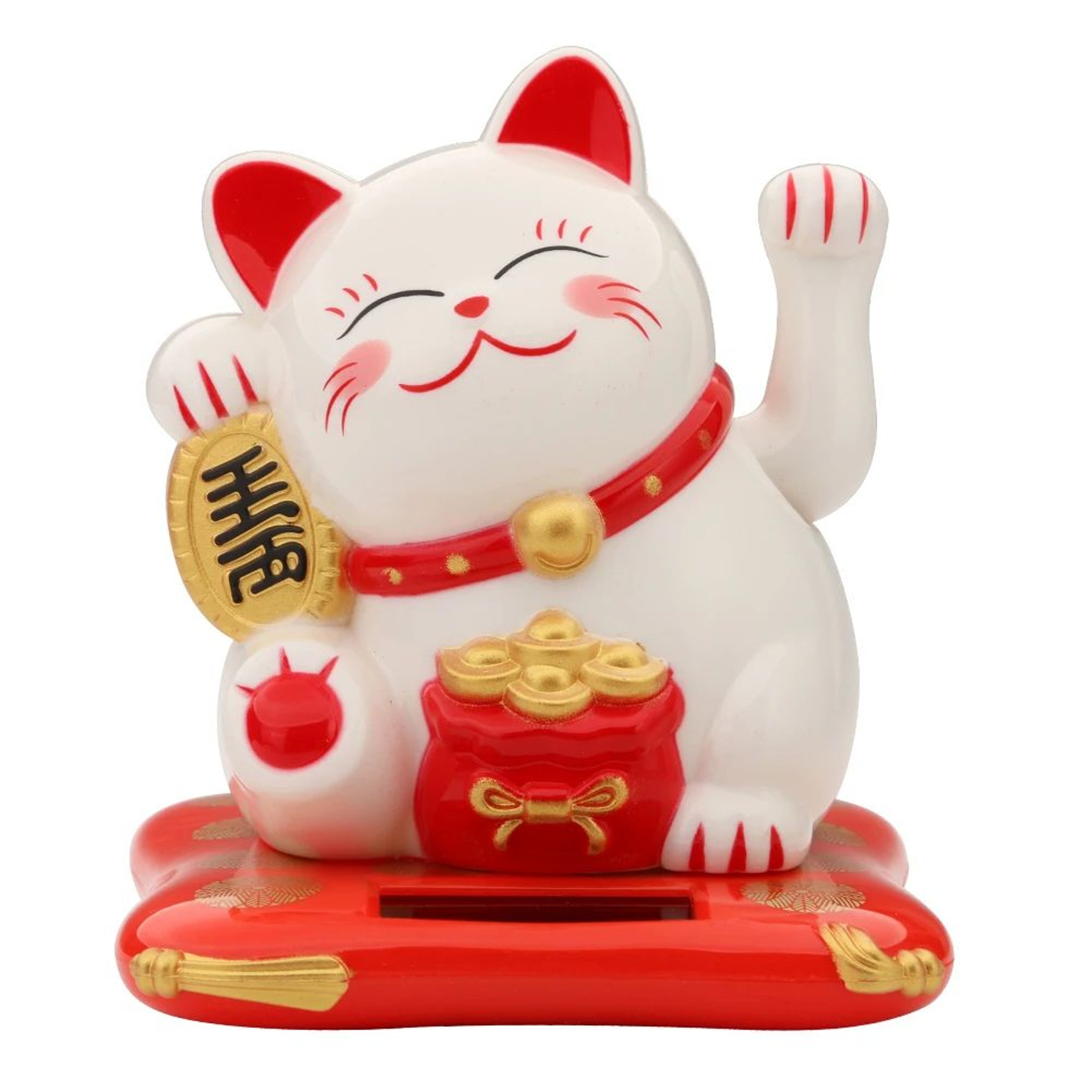 25 Inch Solar Powered Waving Lucky Cat Figurine 9