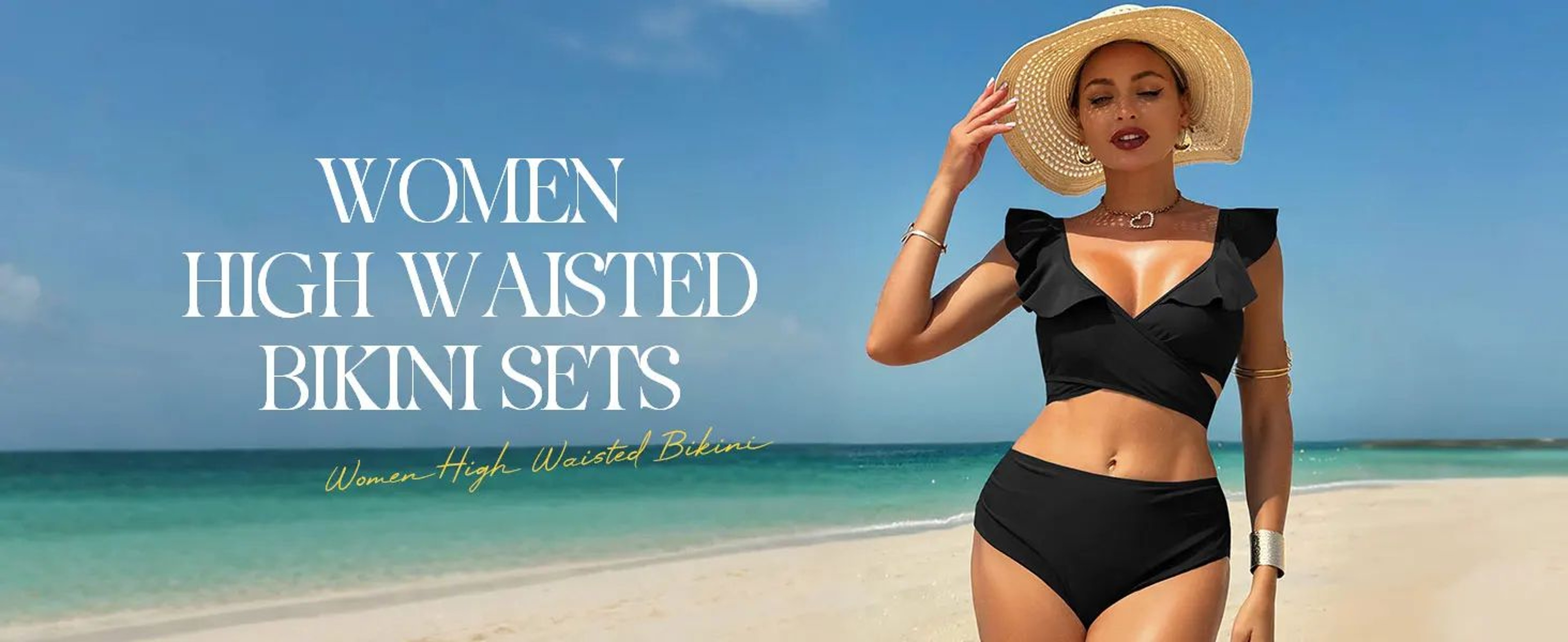ZAFUL High Waisted Ruffle Bikini Set With Cross Cutout Ruched Design 6