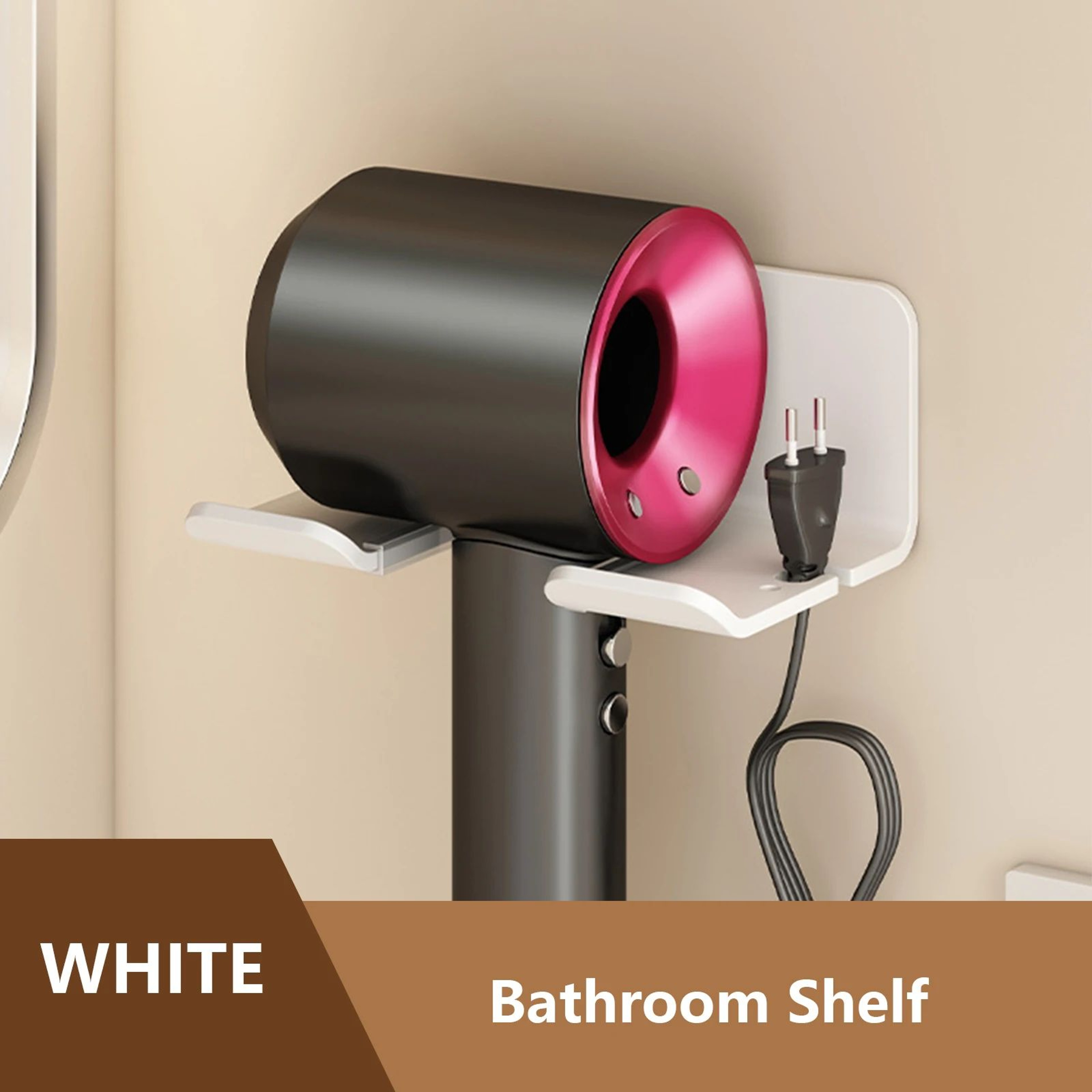 WallMounted Hair Dryer And Straightener Holder Organizer 11