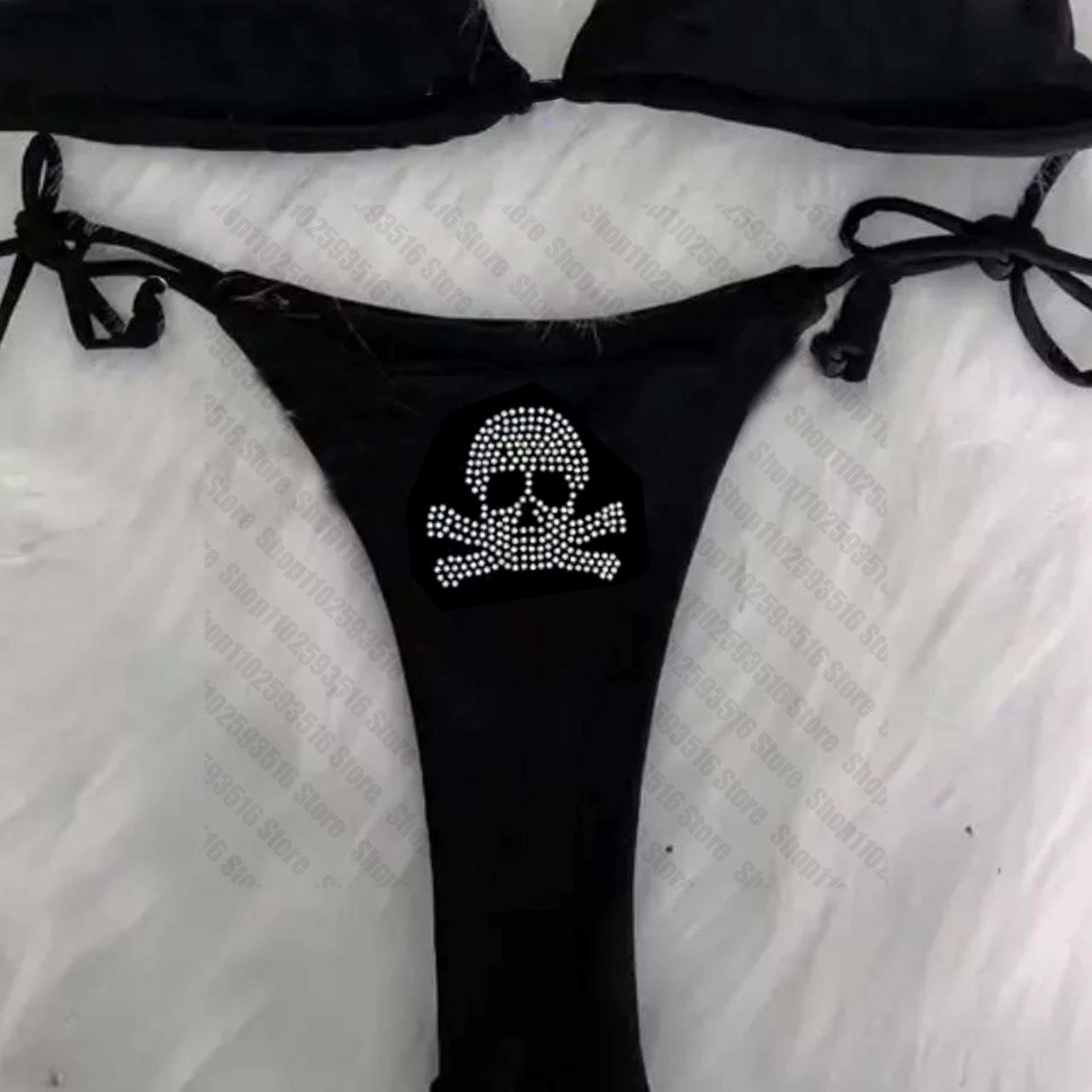 Y2K Rhinestone Skull Bikini Set 3