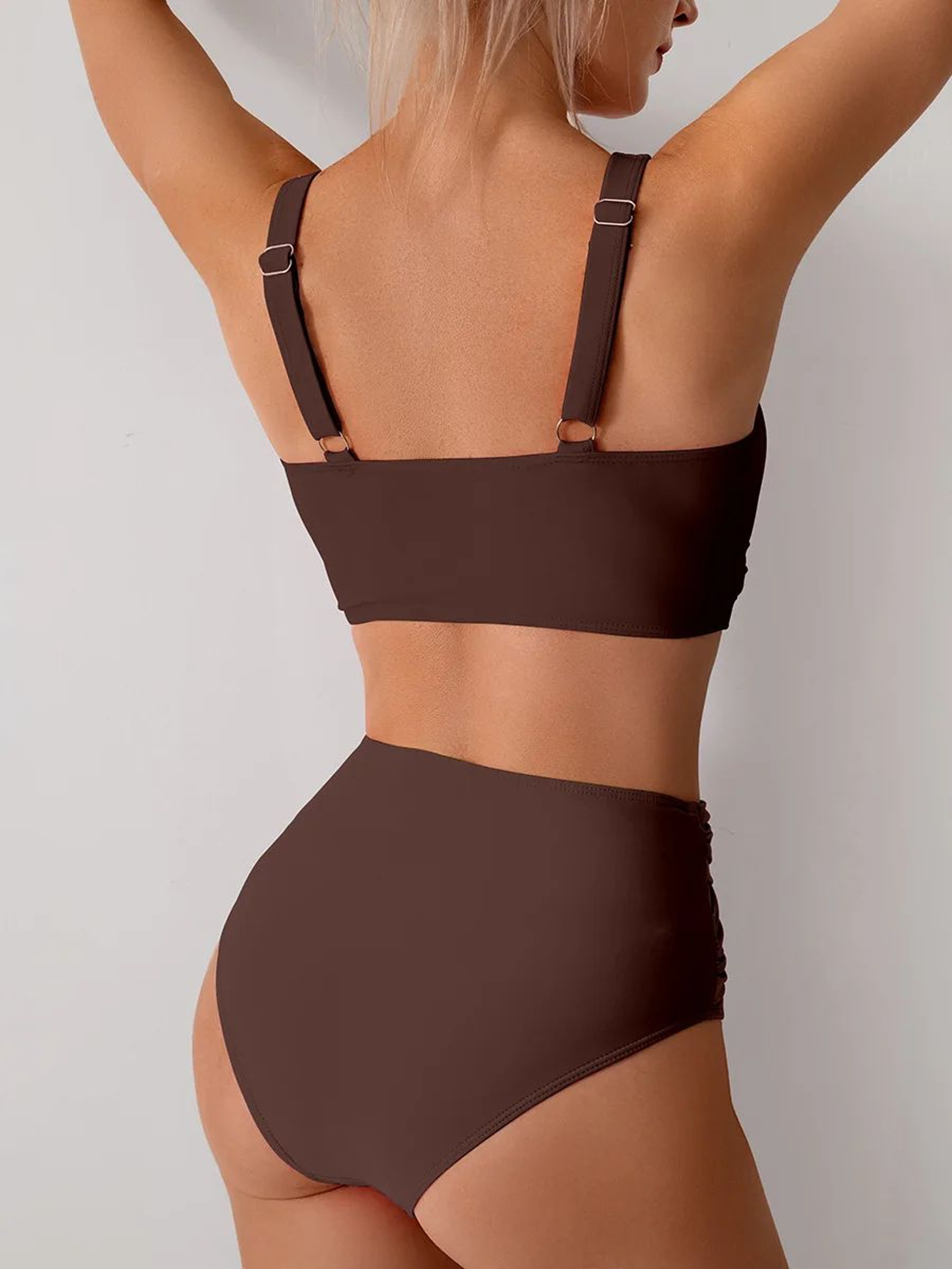 VigoBreviya Strapped High Waist Push Up Bikini Set 8