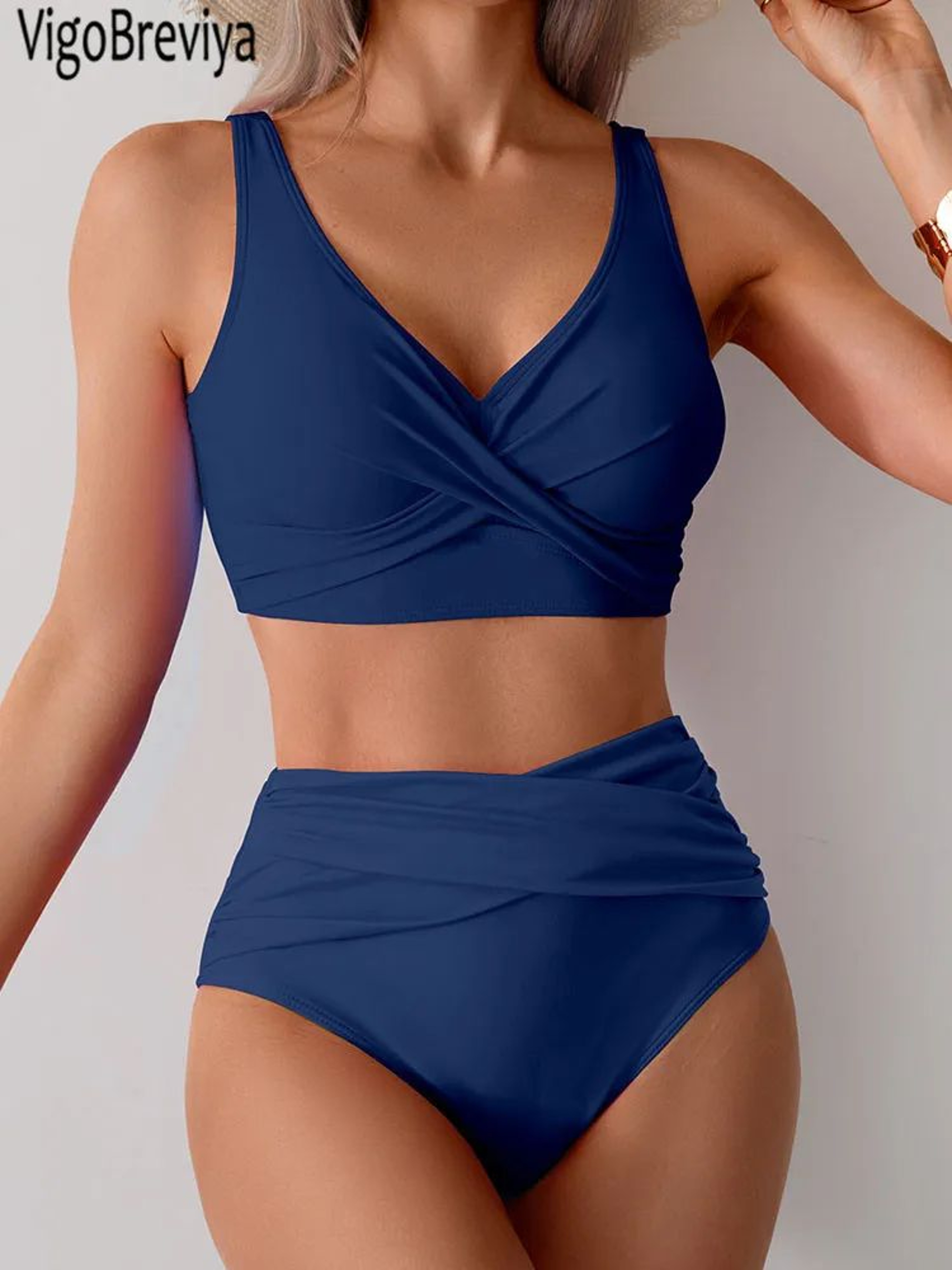 VigoBreviya Strapped High Waist Push Up Bikini Set 18