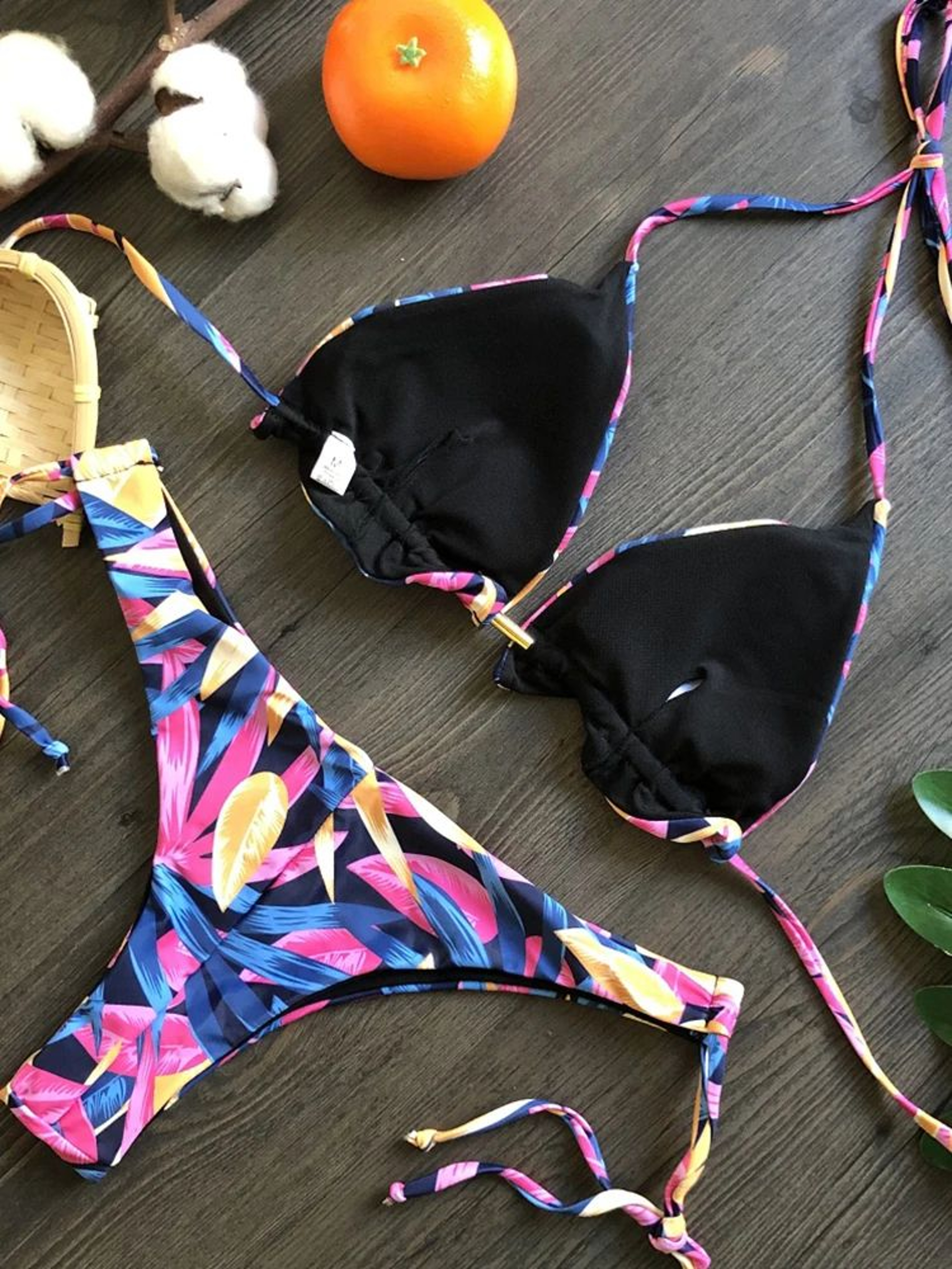 RUOTONGSEPT Feather Print Micro Bikini Set 1