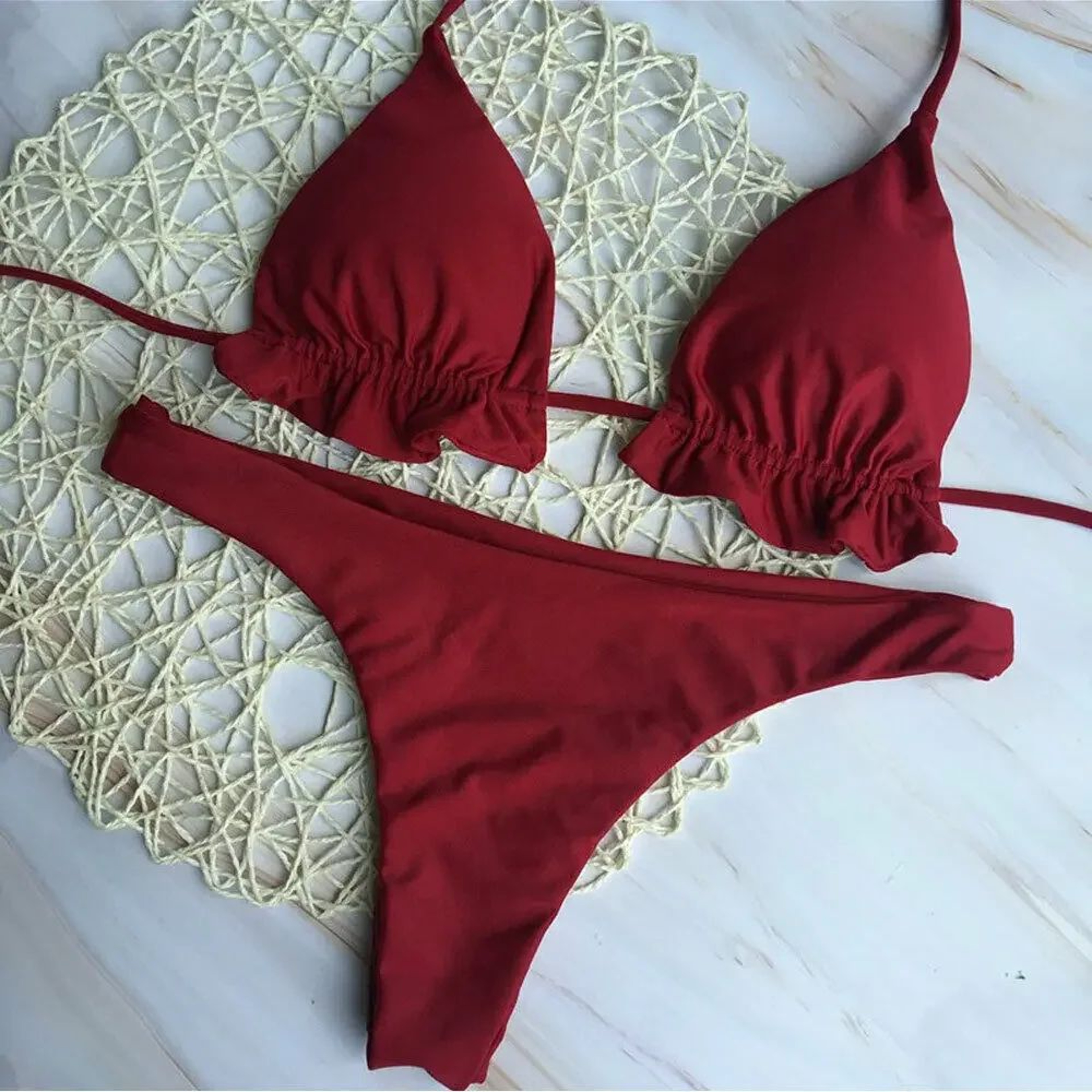 Brazilian Bandage Push Up Thong Bikini Set 4