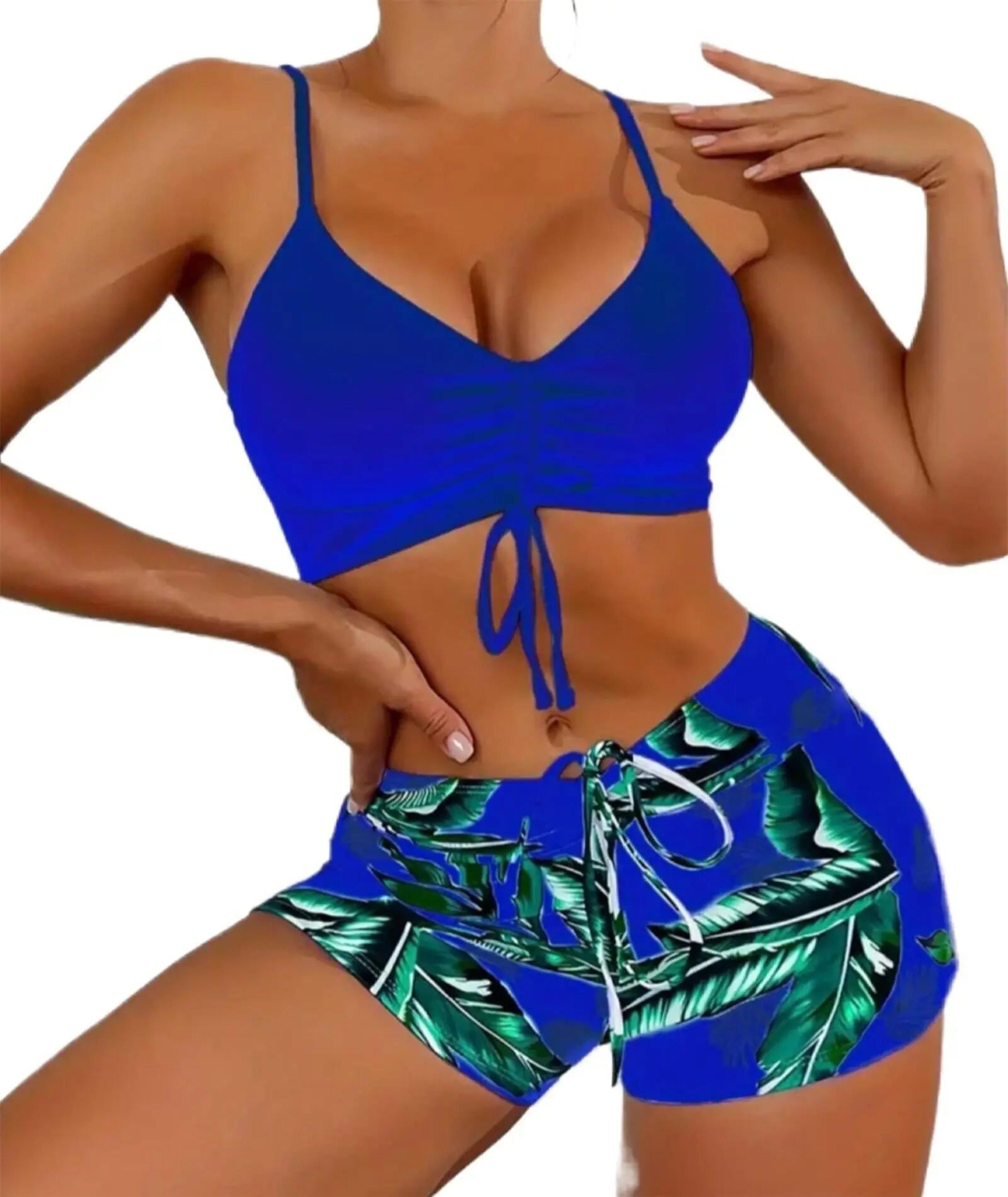 High Waisted Ruffle Tummy Control Bikini Set 0