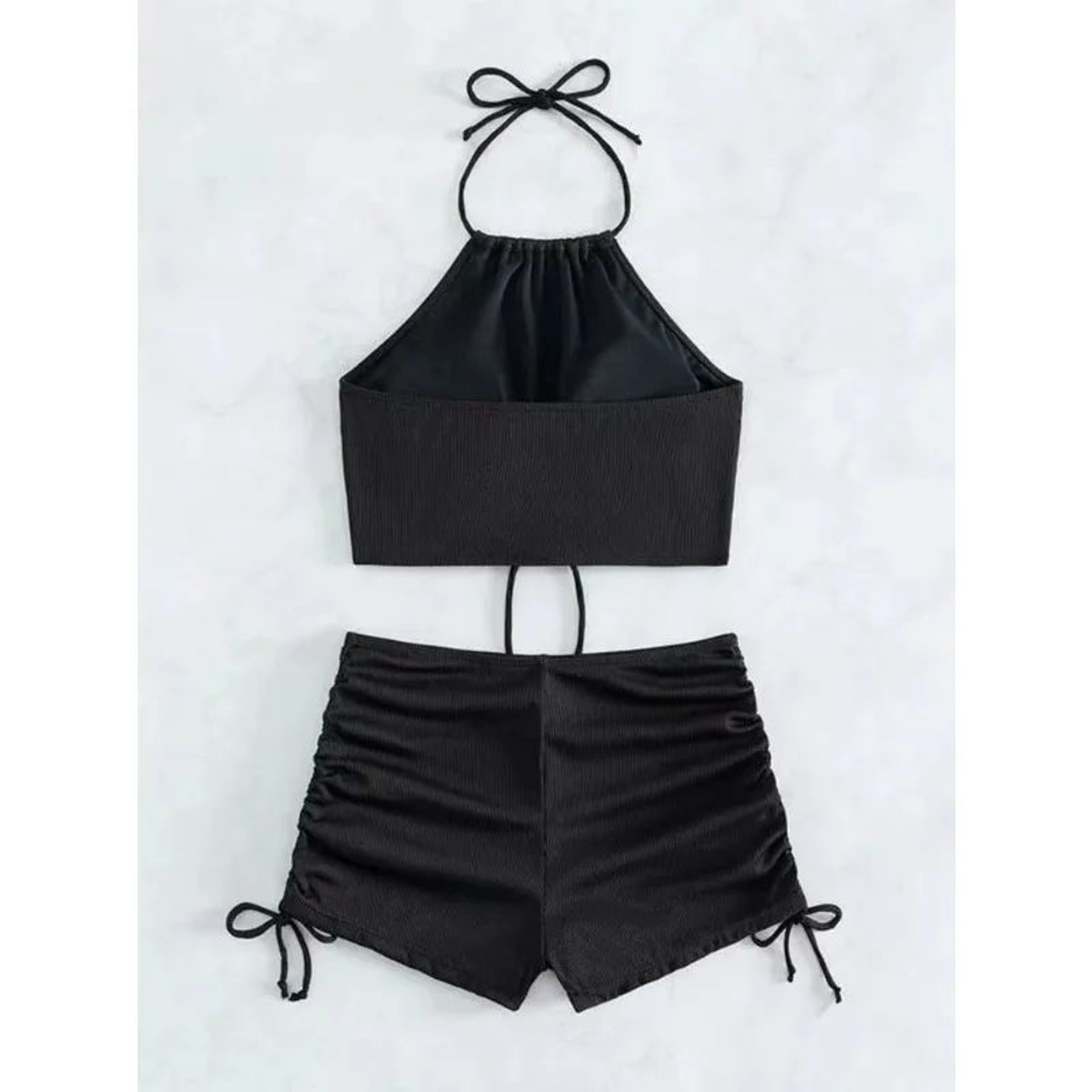 Solid Halter Strapless Bikini Top Set 4