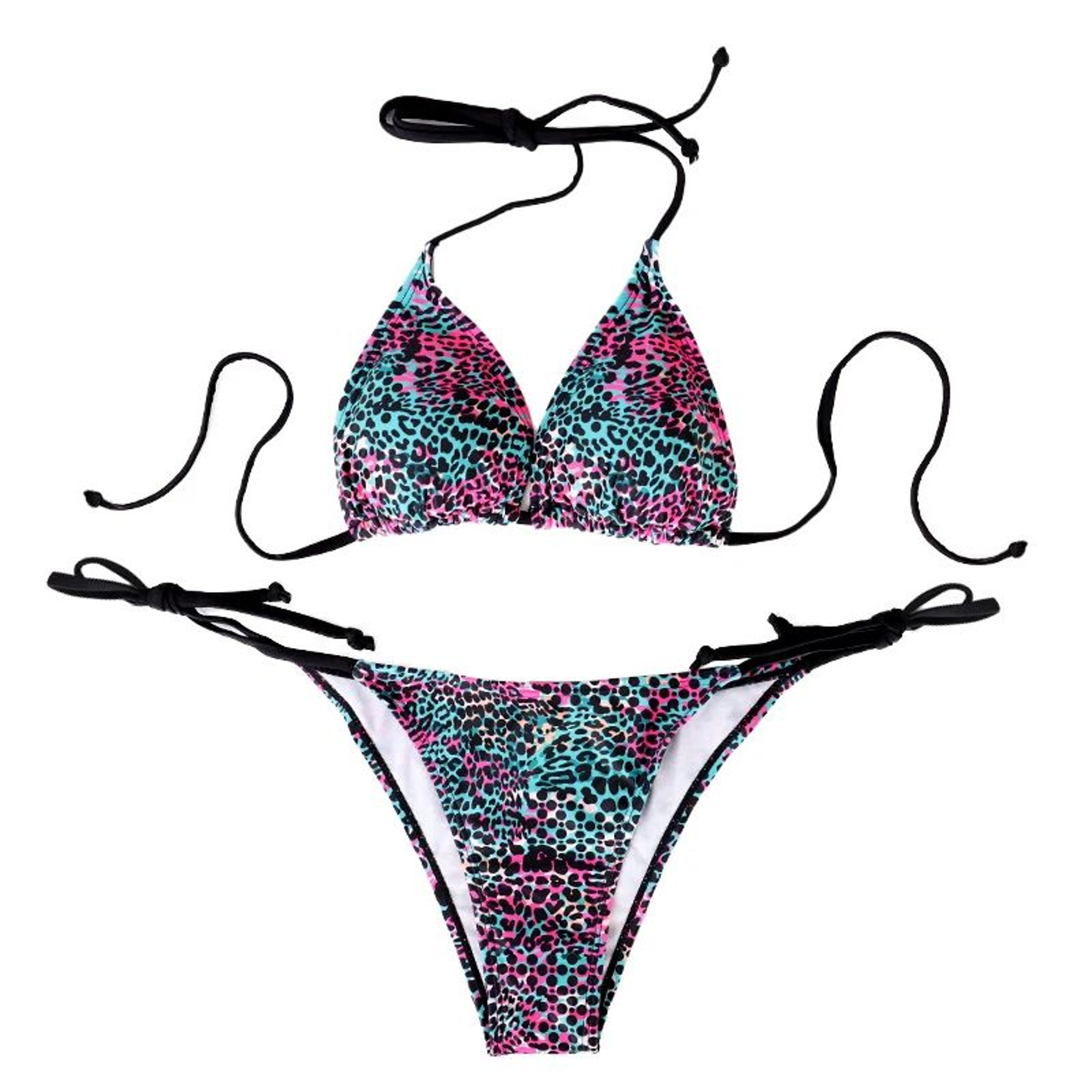 Colorful Polka Dot Lace Up Bikini Set 5