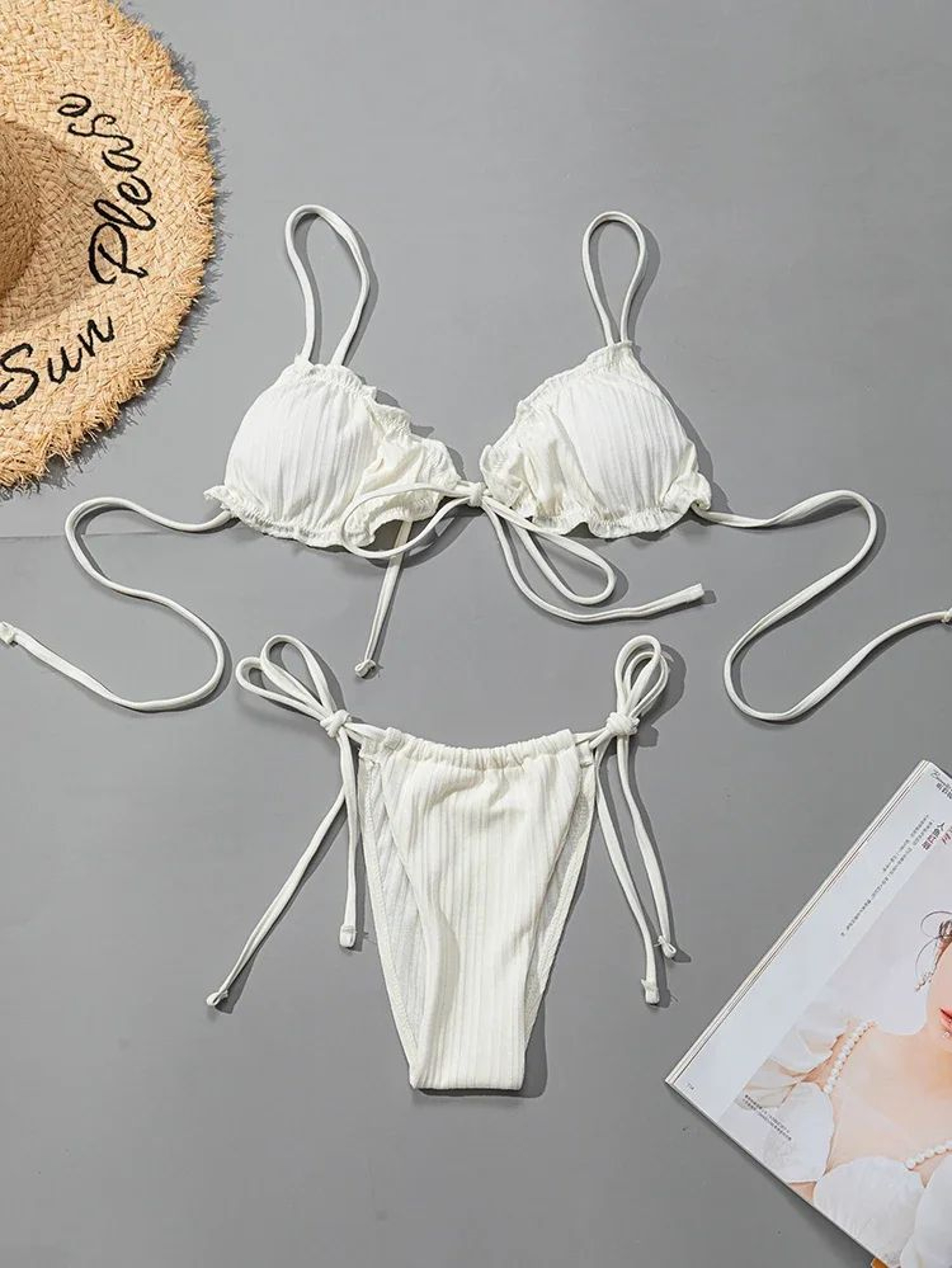 Striped Push Up Bandage Bikini Set 10