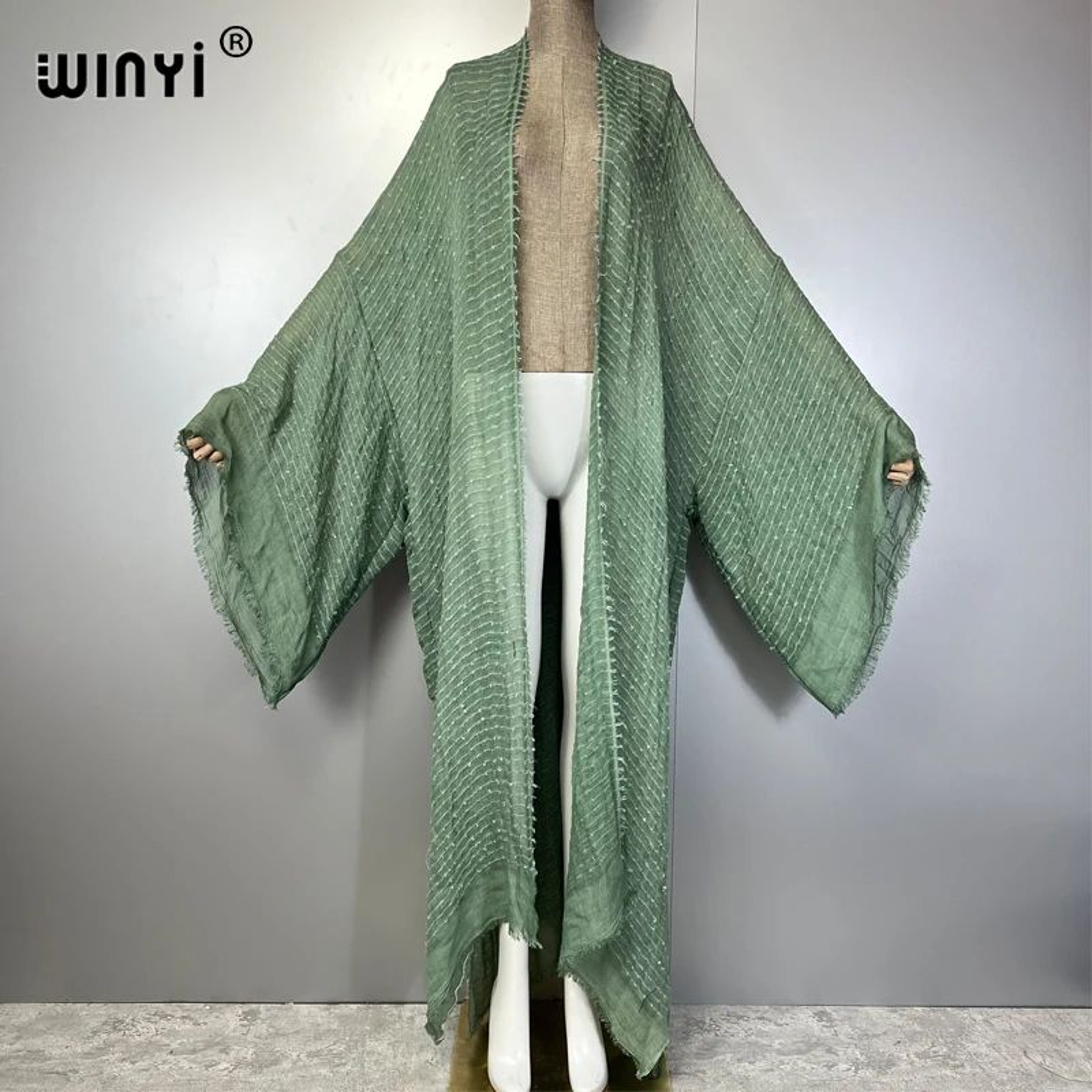 Luxury Maxi Beach Kimono Kaftan Cover Up 7