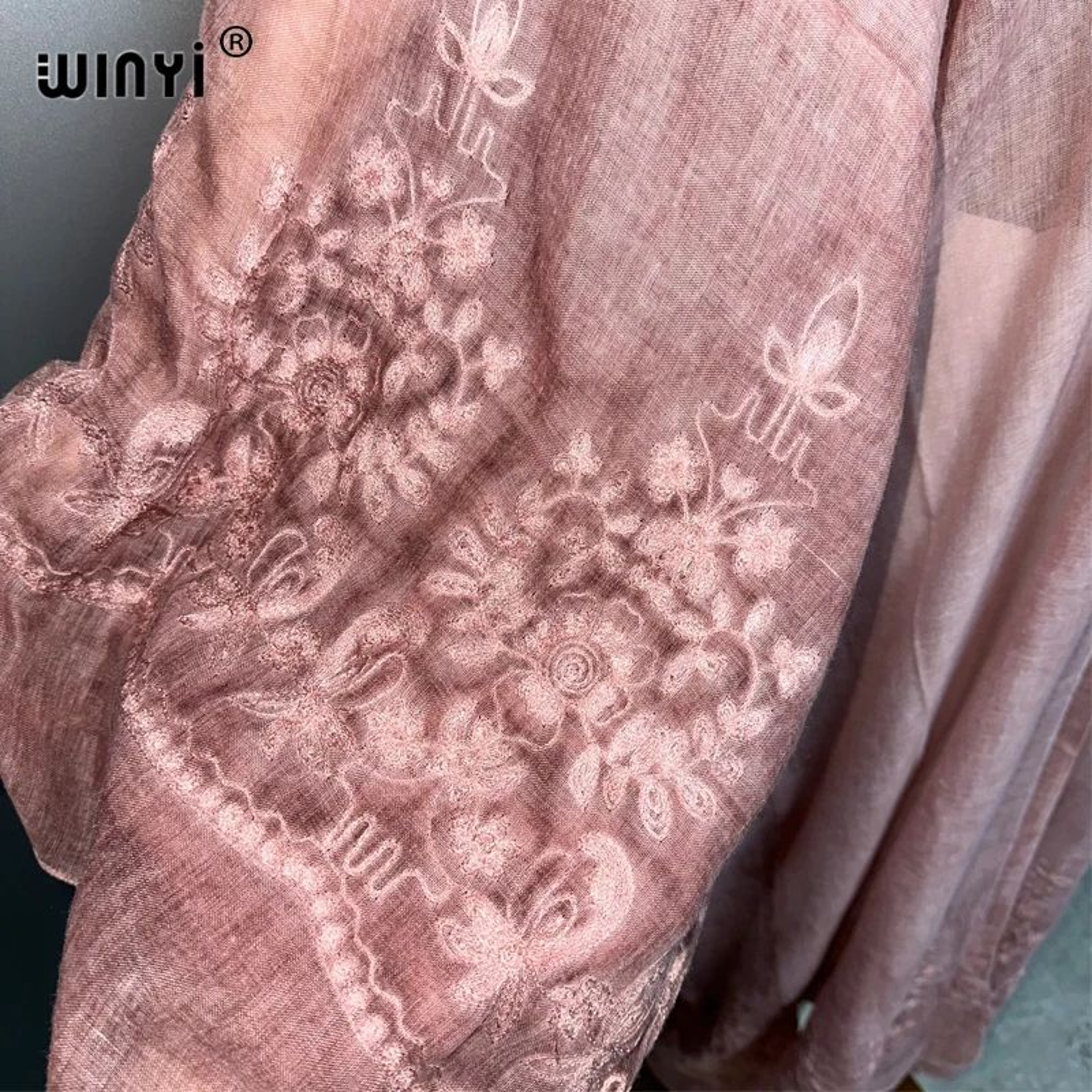 Hand Dyed Embroidered Maxi Kimono Cover Up 2