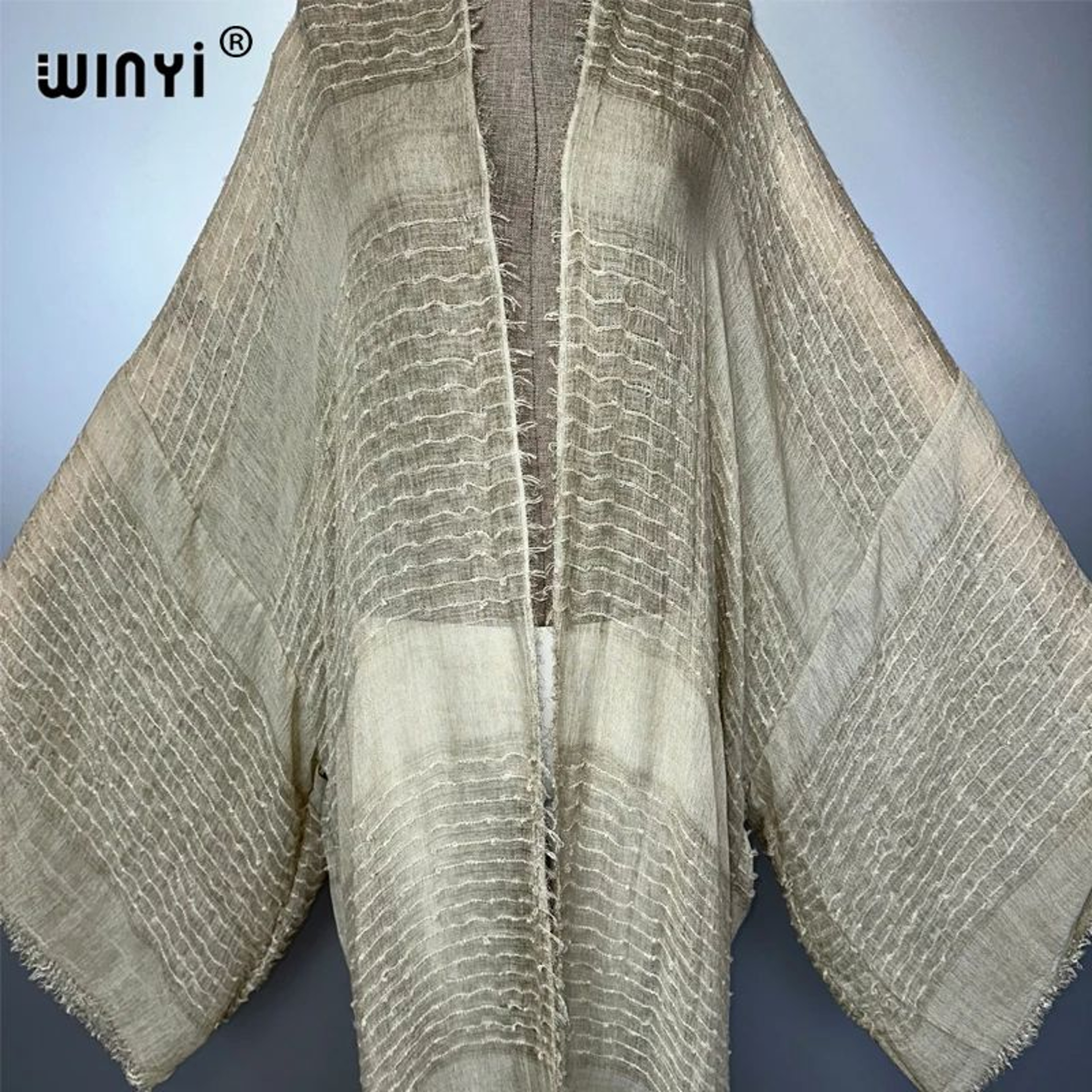 Boho Maxi Kimono Beach Cardigan Dress 4