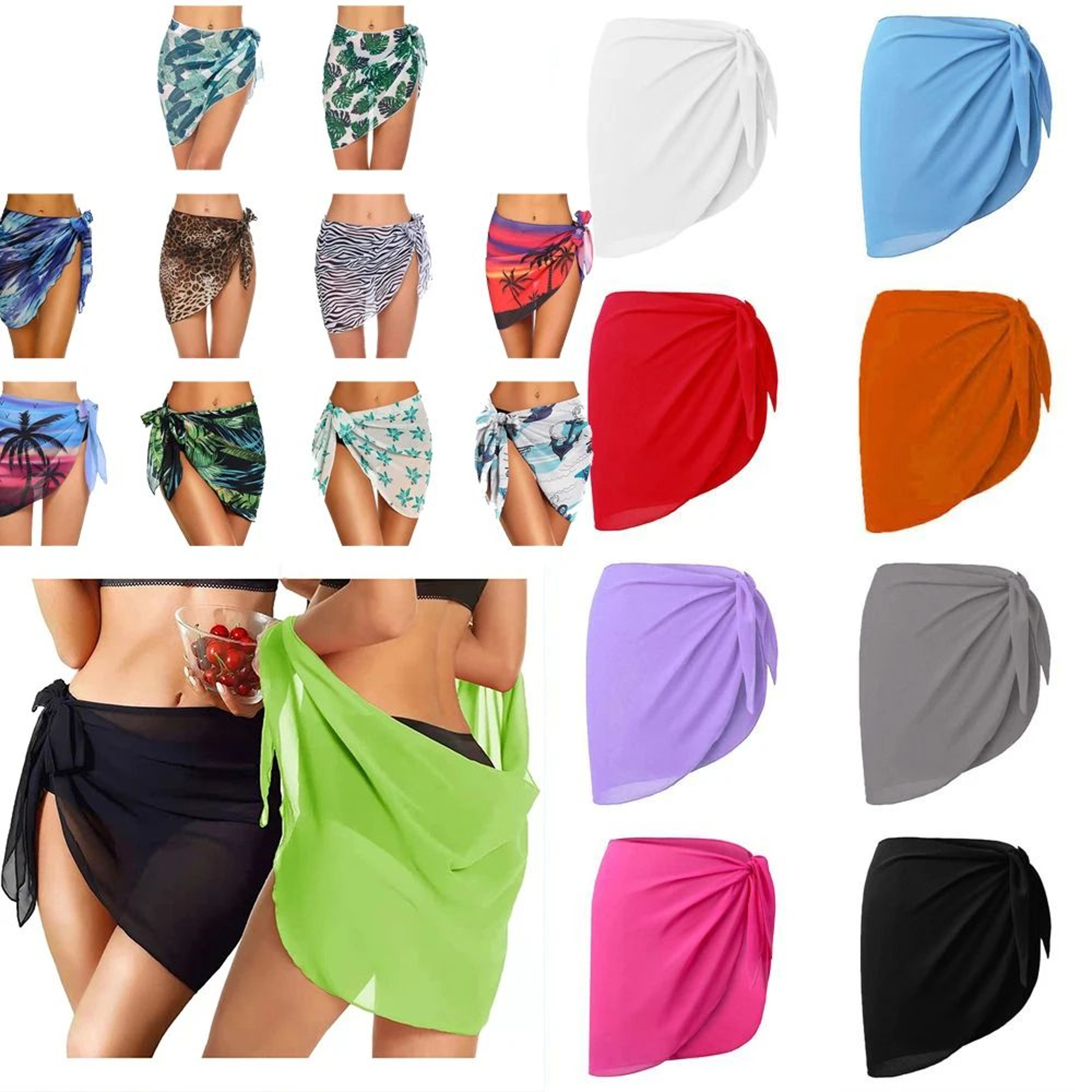 Sheer Short Sarong Beach Wrap Skirt 0