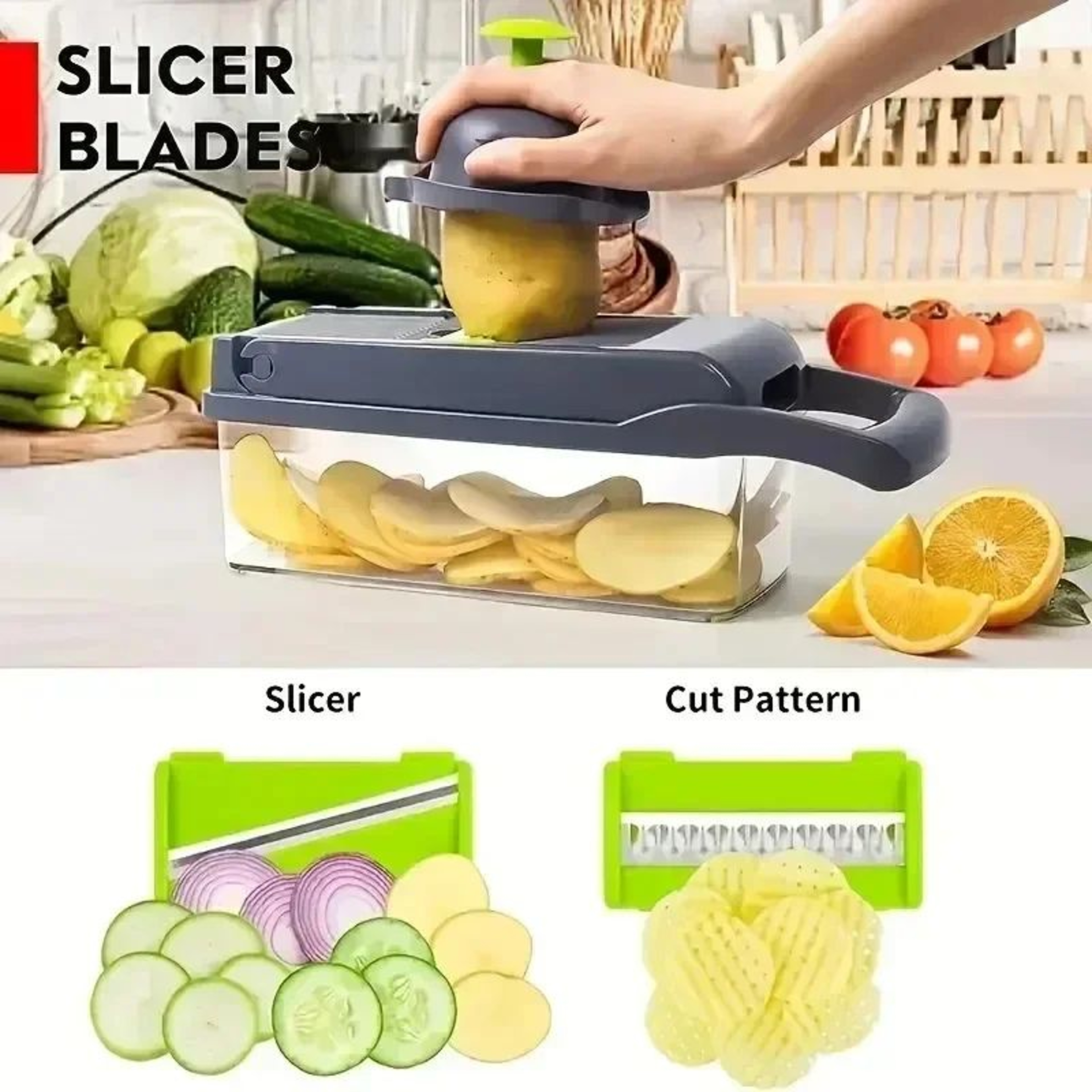 Multifunctional 14 16 Piece Vegetable Slicer Set 1