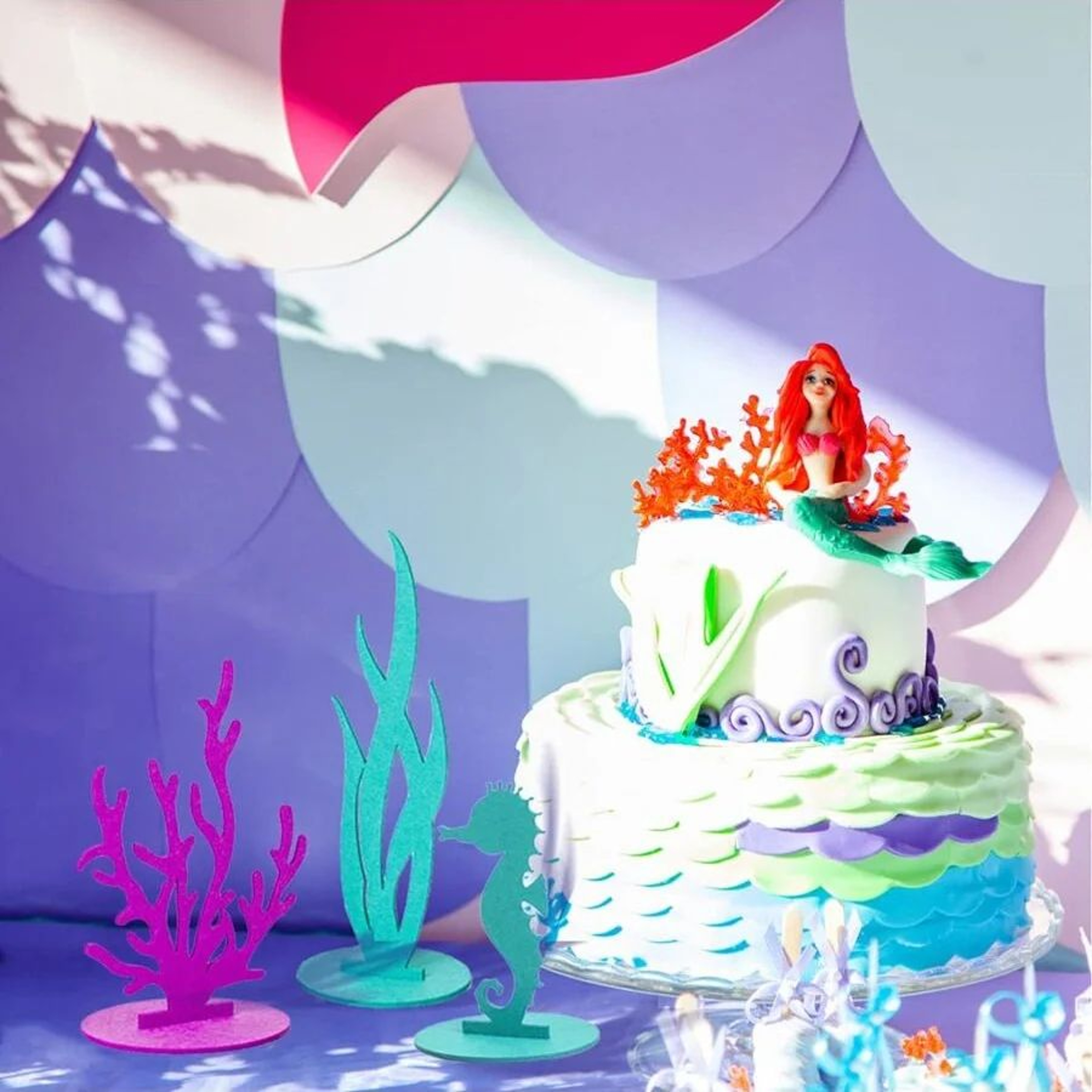 12 Piece Mermaid Birthday Table Centerpieces 2