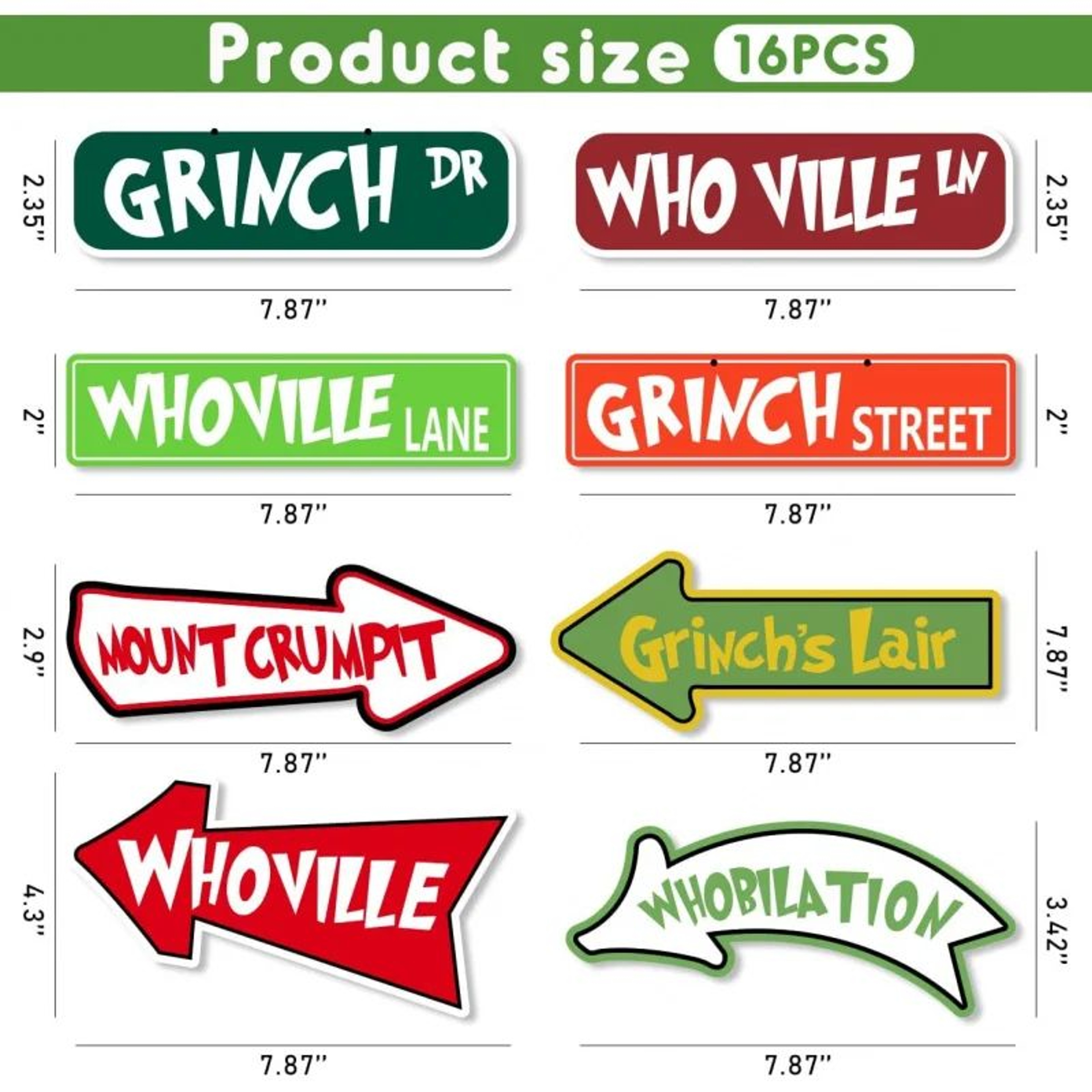 16pcs Whoville Christmas Tree Ornaments 1