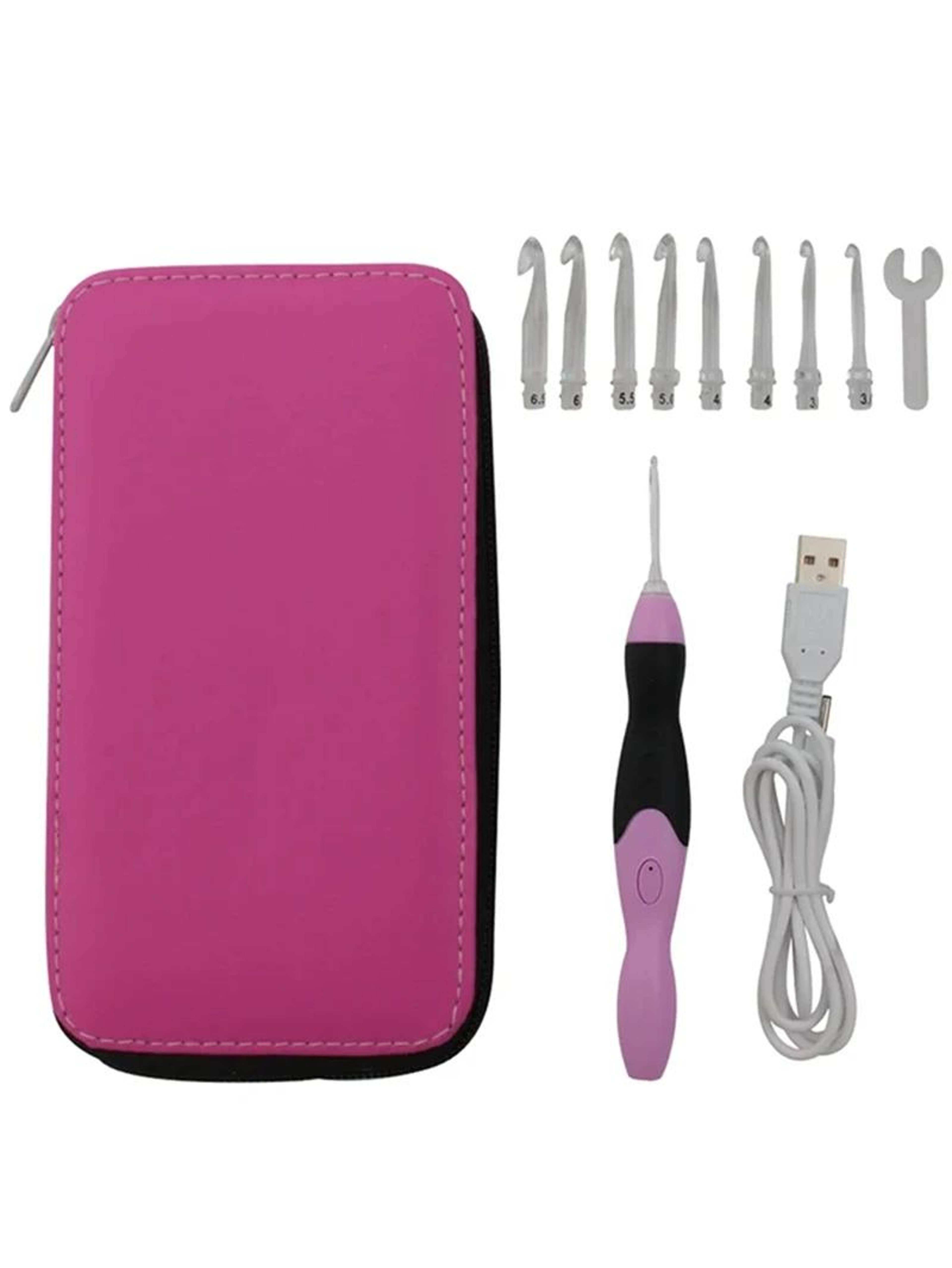 9 In 1 USB Rechargeable LED Crochet Hook Set 9