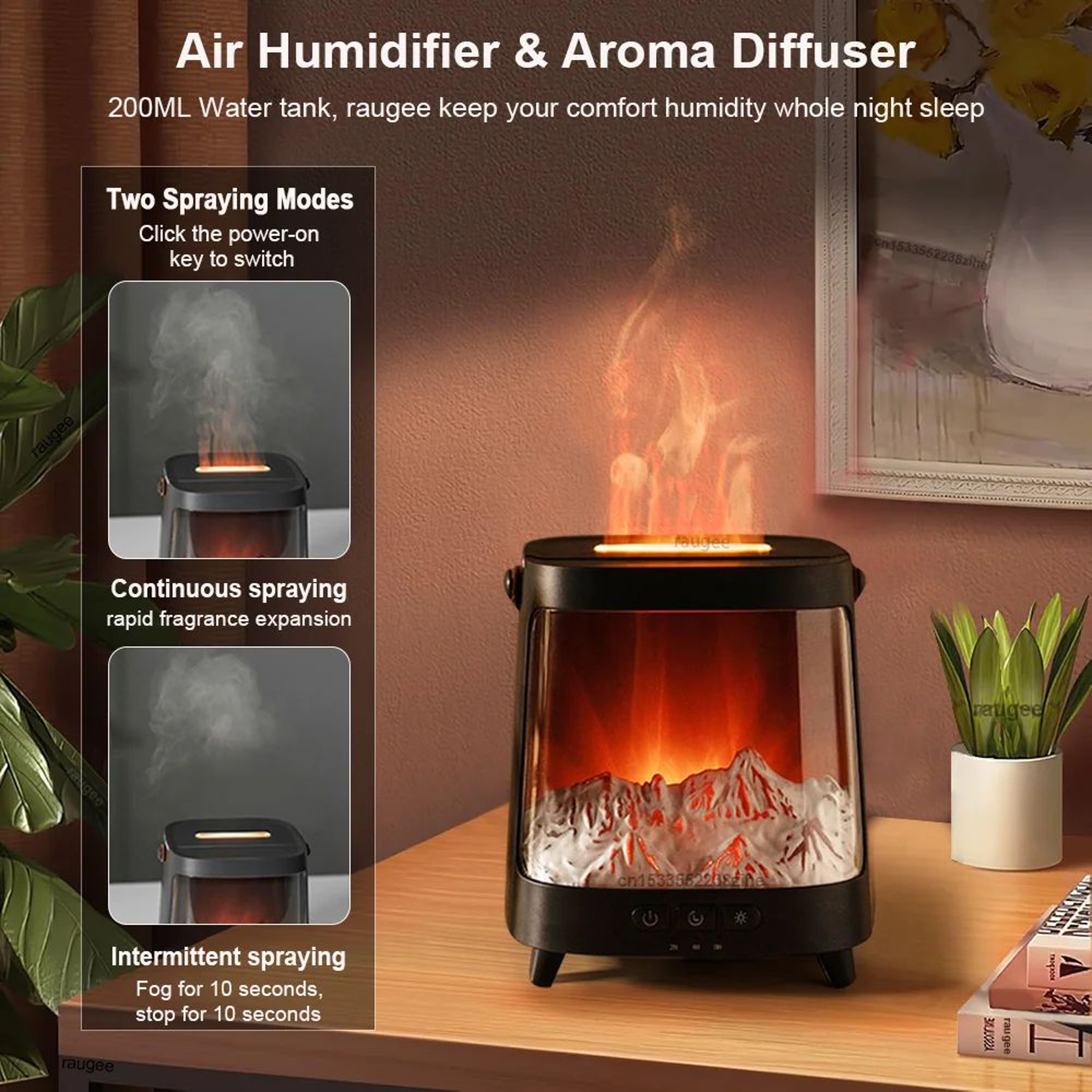 Flame Aroma Humidifier With Remote Control 1