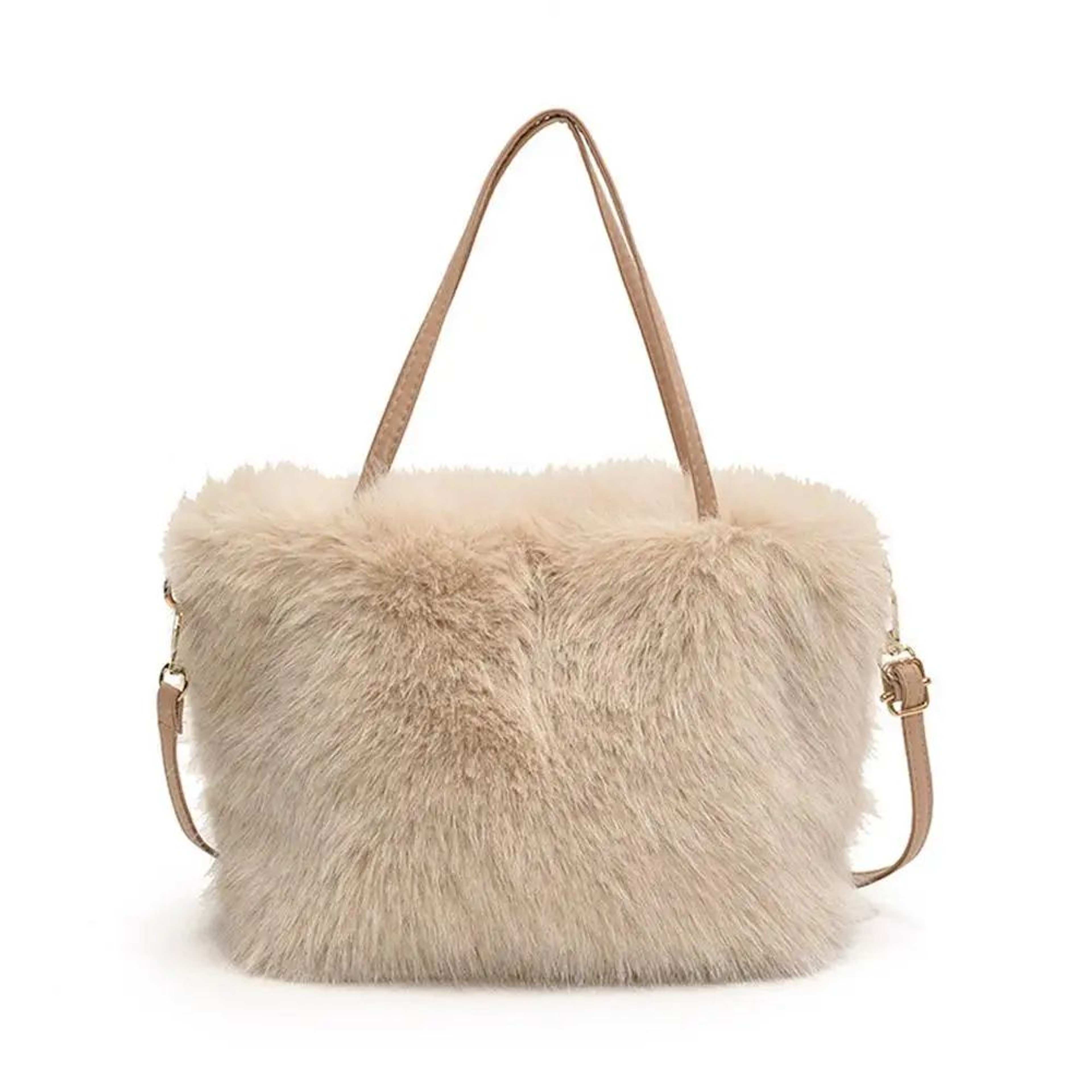 Plush Faux Fur Tote Shoulder Bag For Women 15