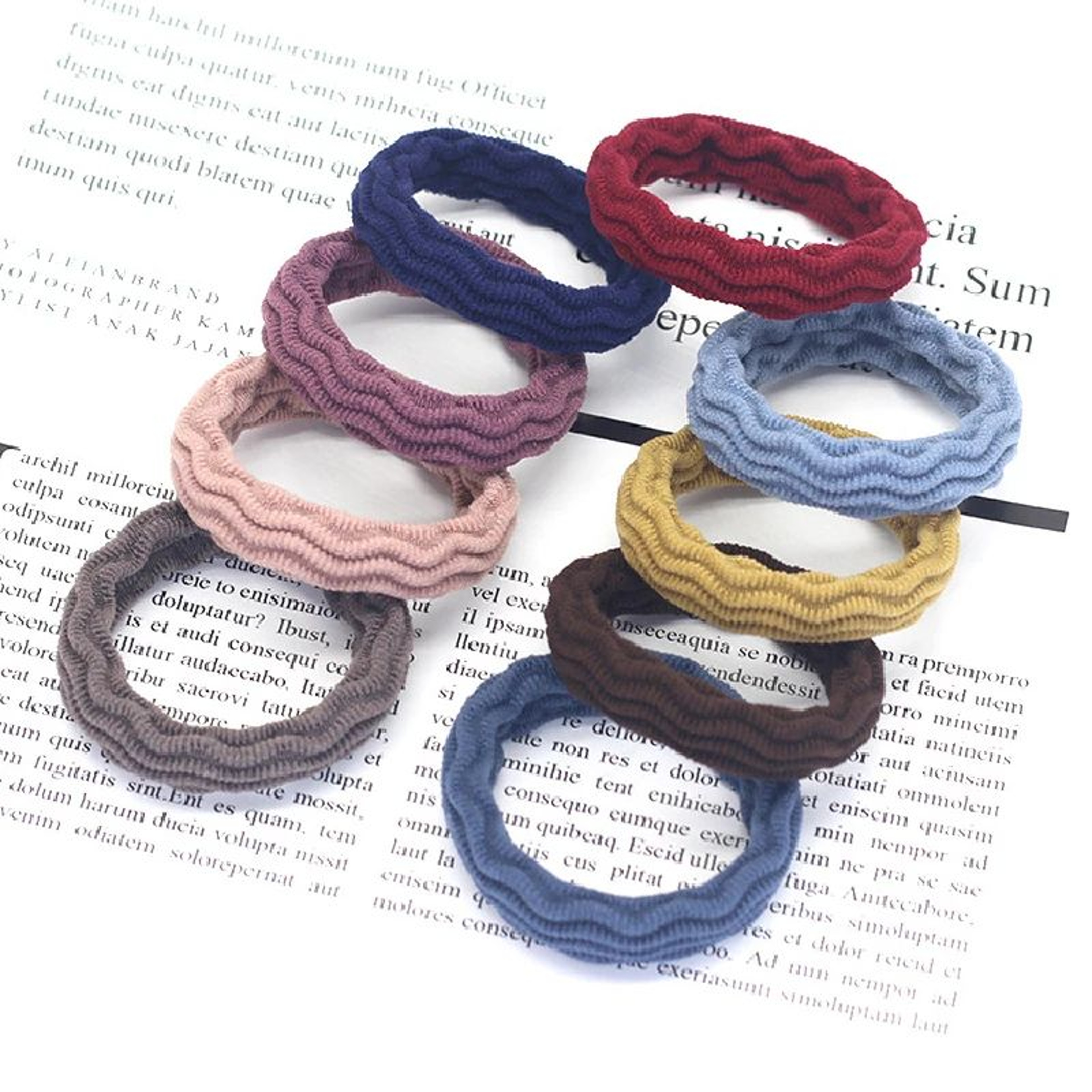 20PCS High Elastic Jacquard Hair Ties 5