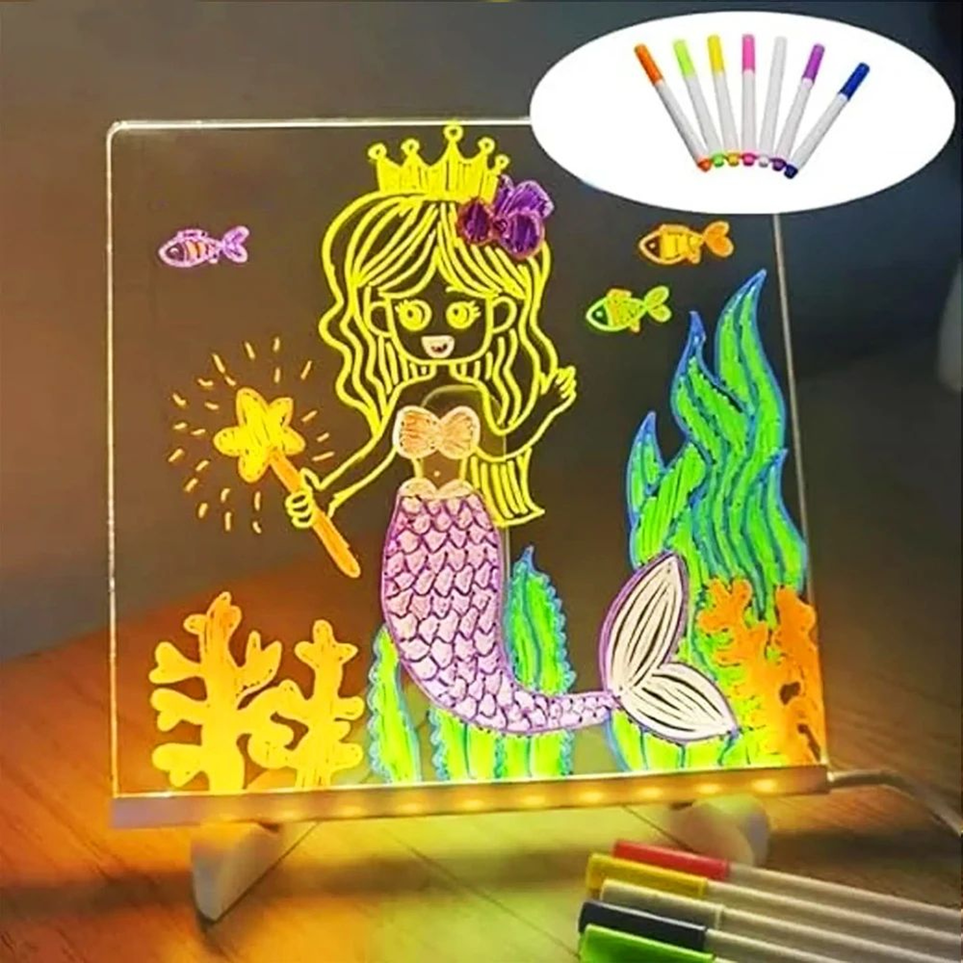LED Note Board With Night Light And 7 Color Pens 3