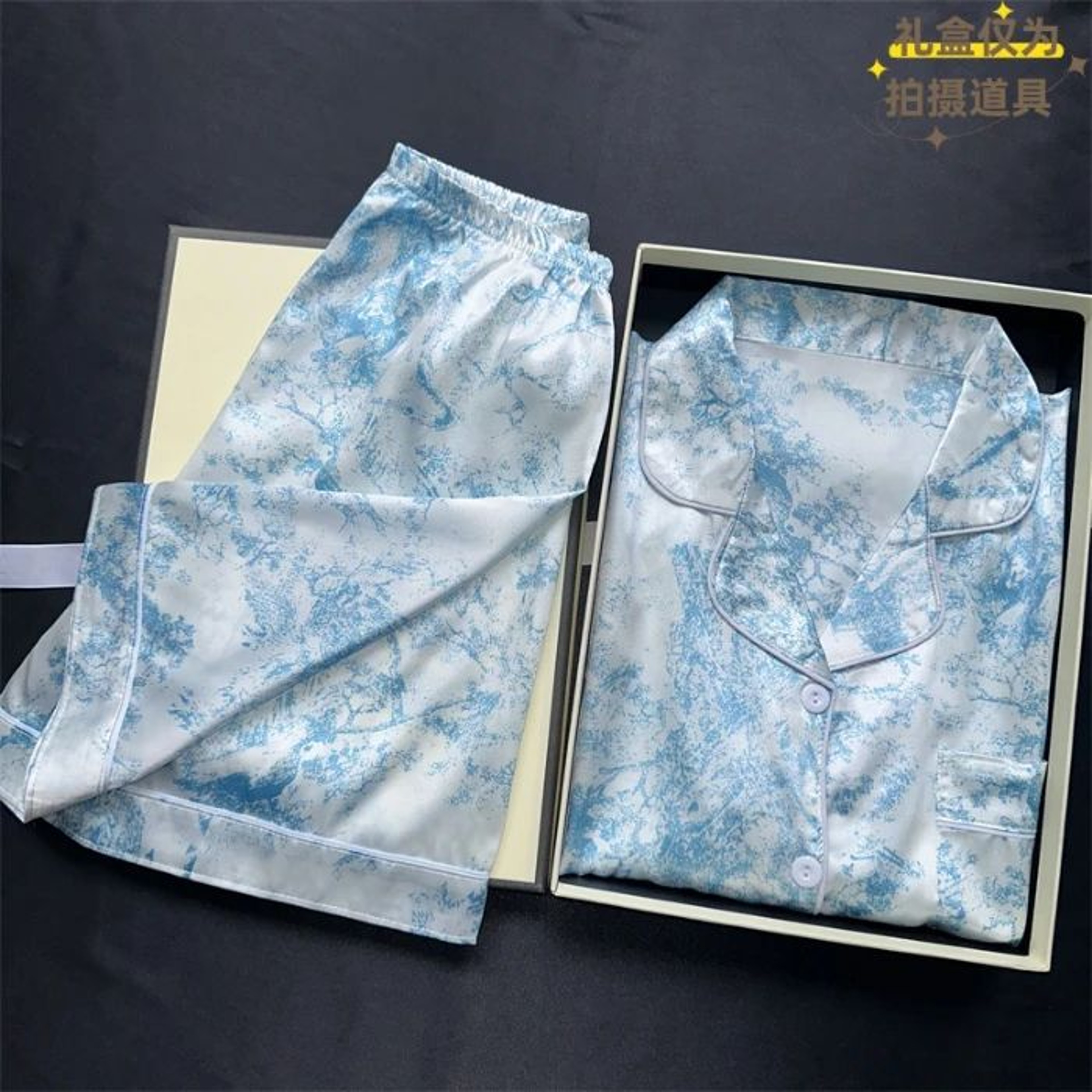 Women Cherry Print Satin Style Pajama Set With Top And Shorts 9