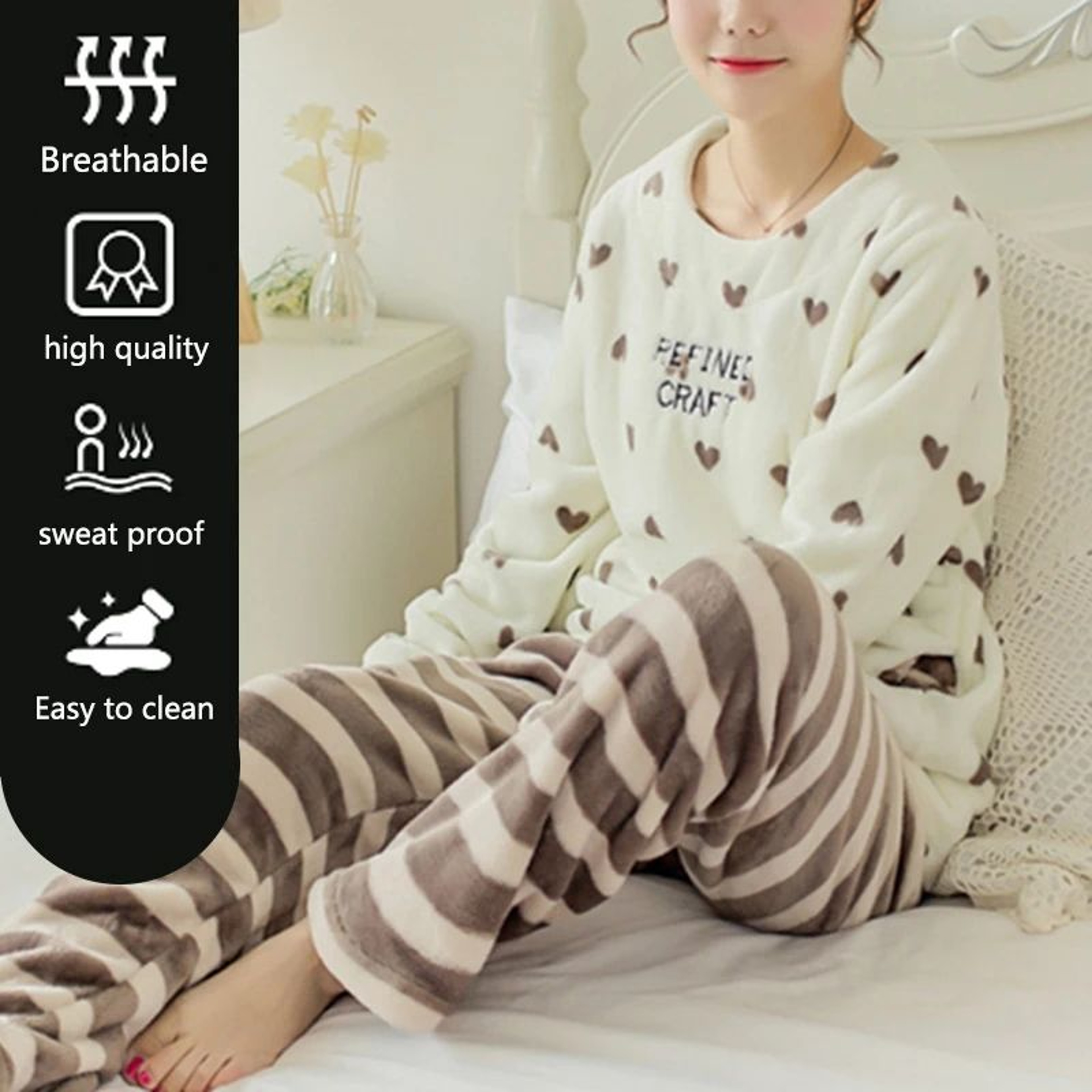 Winter Coral Velvet Hooded Couple Pajama Robe 3