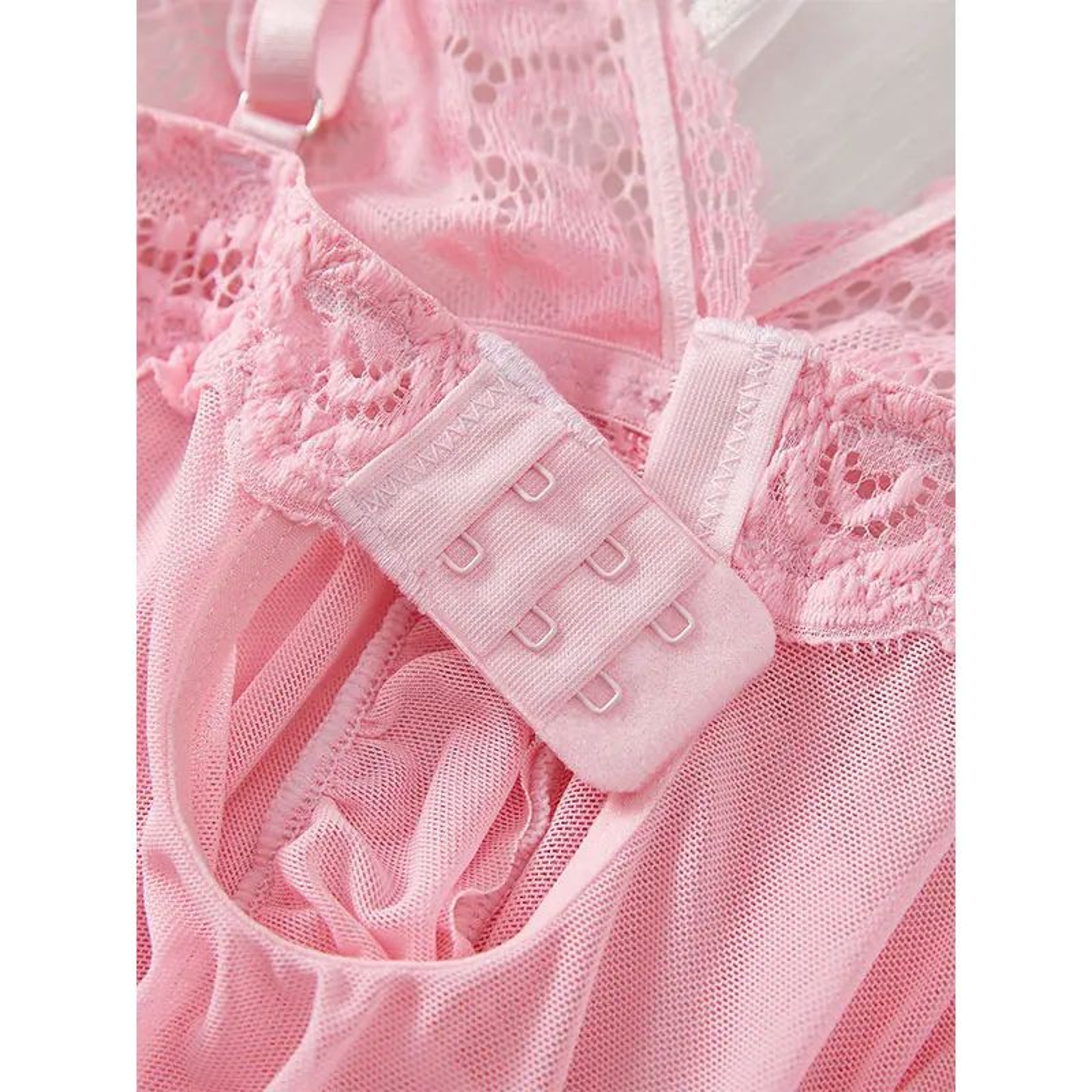 Women Summer Lace Nightgown Set With Suspender Dress And Thong 1