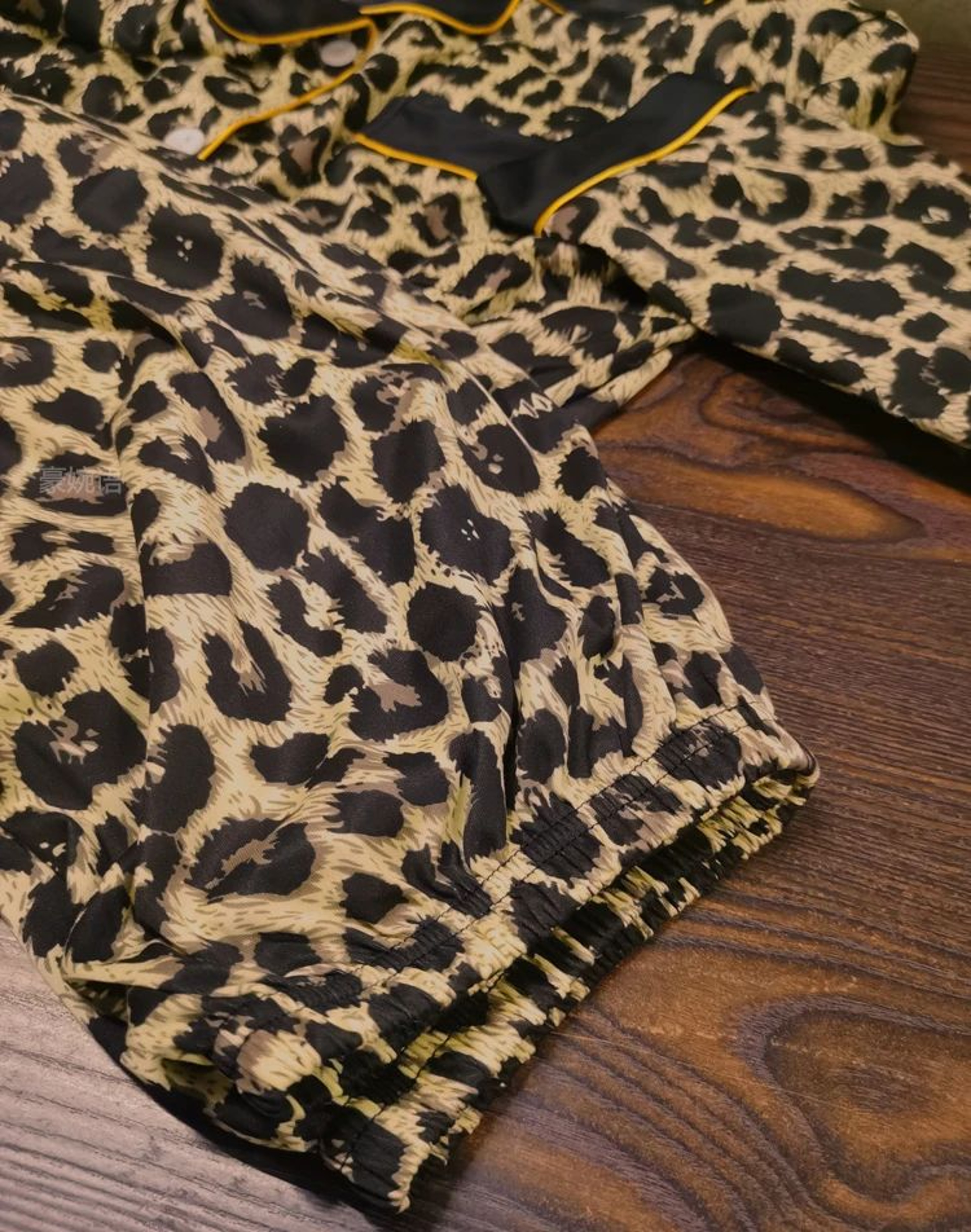 Women Leopard Print Long Sleeve Pajama Set Spring Fall 5