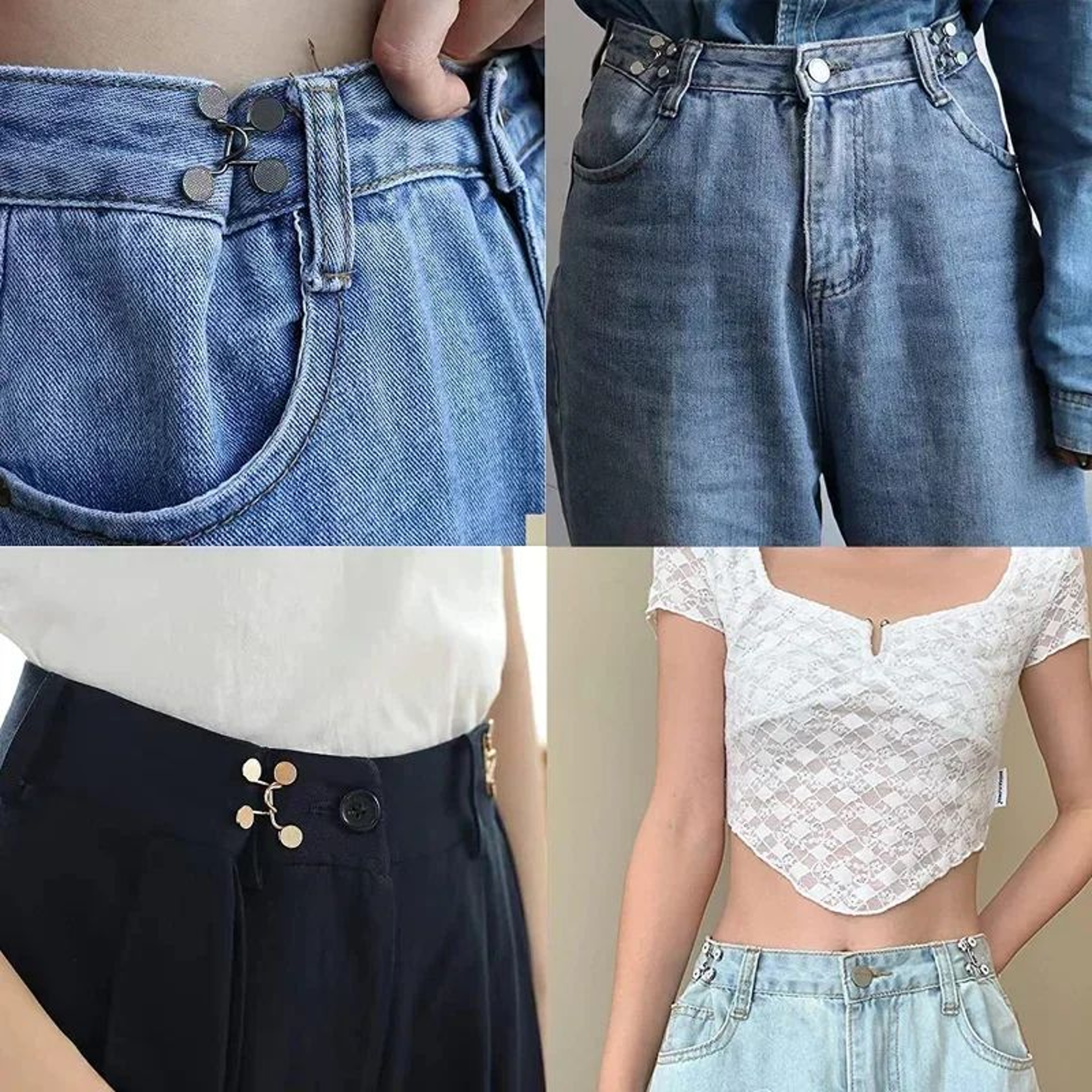 Adjustable Waist Extender Button Set For Jeans No Sewing 4