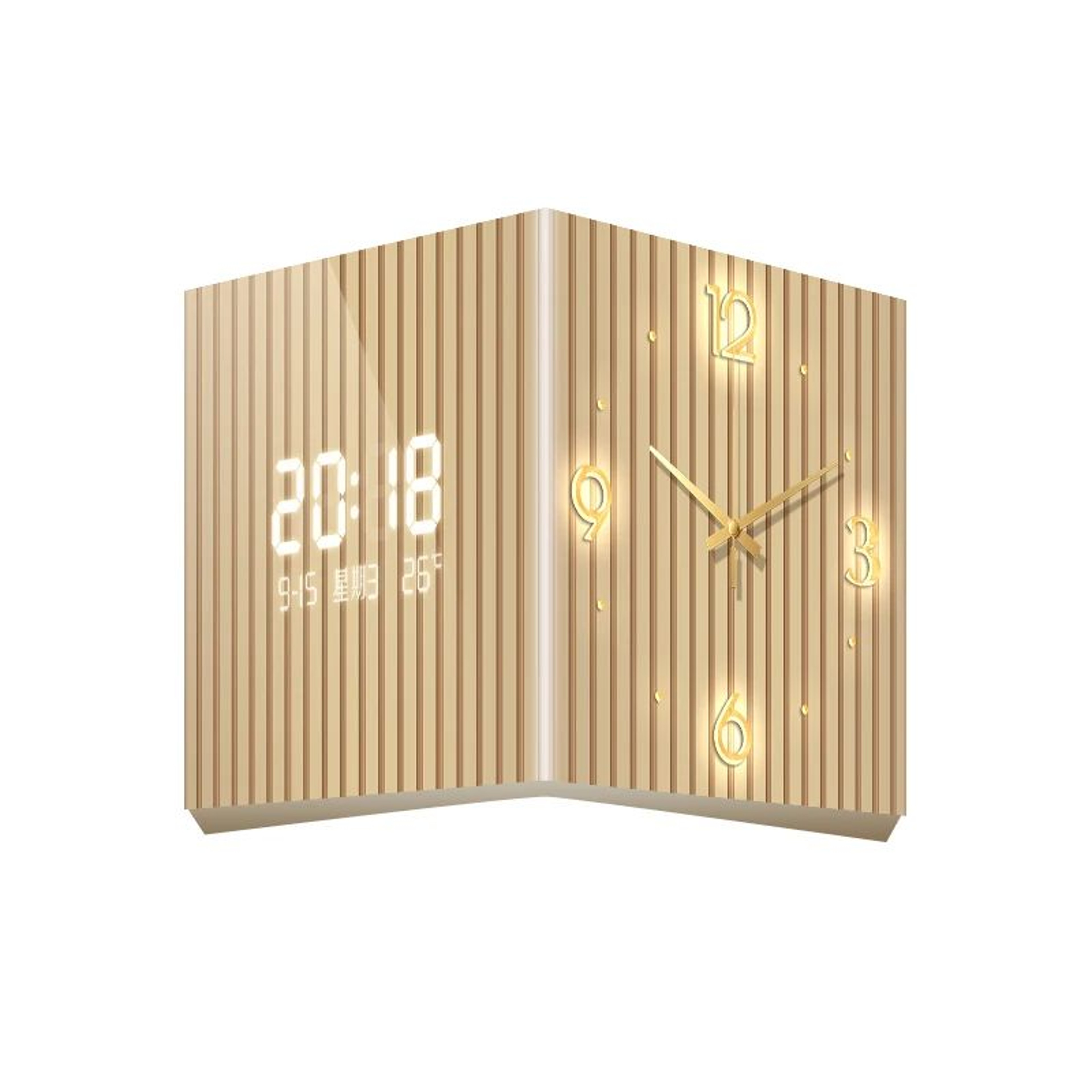 Modern DualSided Corner Wall Clock 5