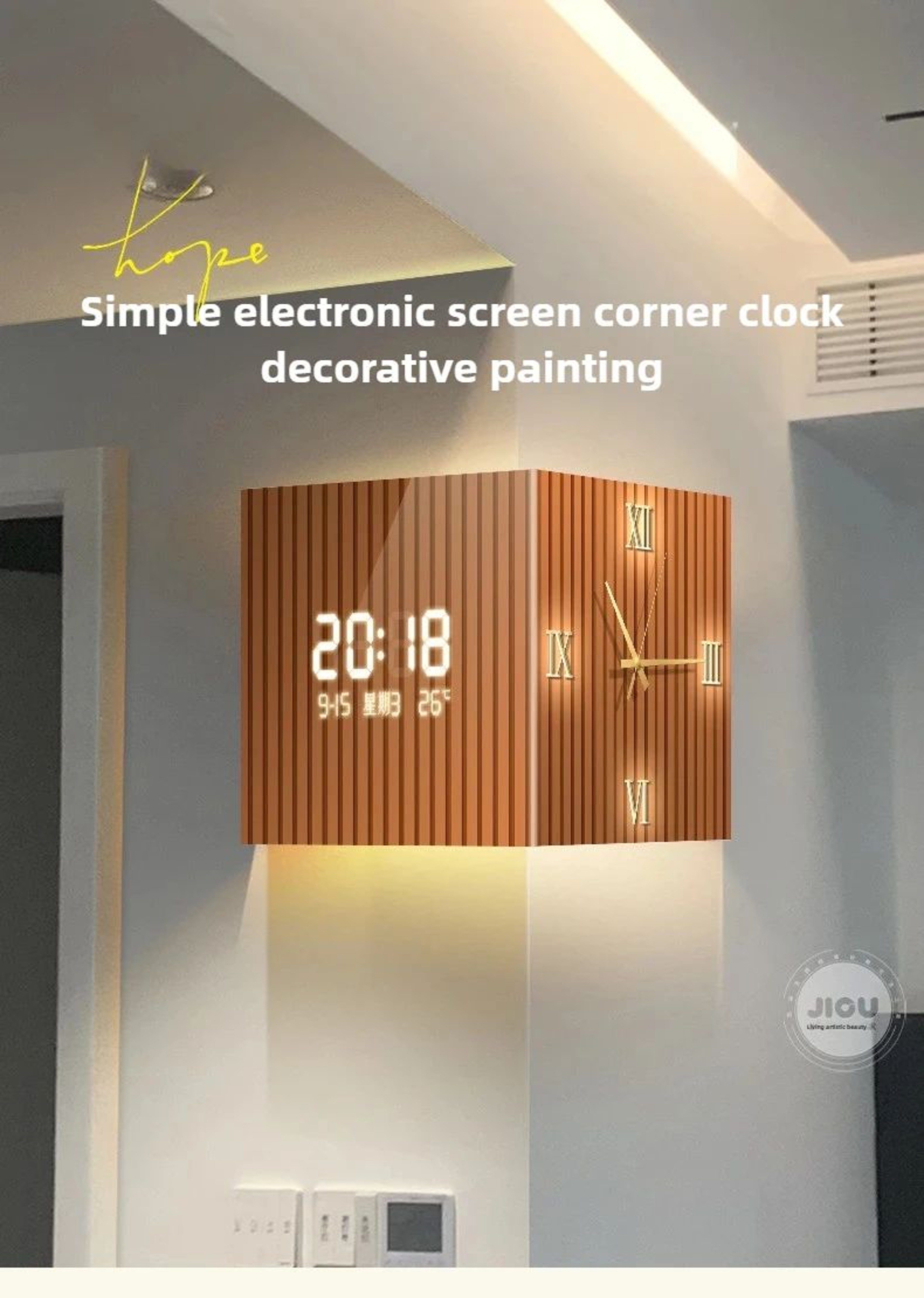 Modern DualSided Corner Wall Clock 9