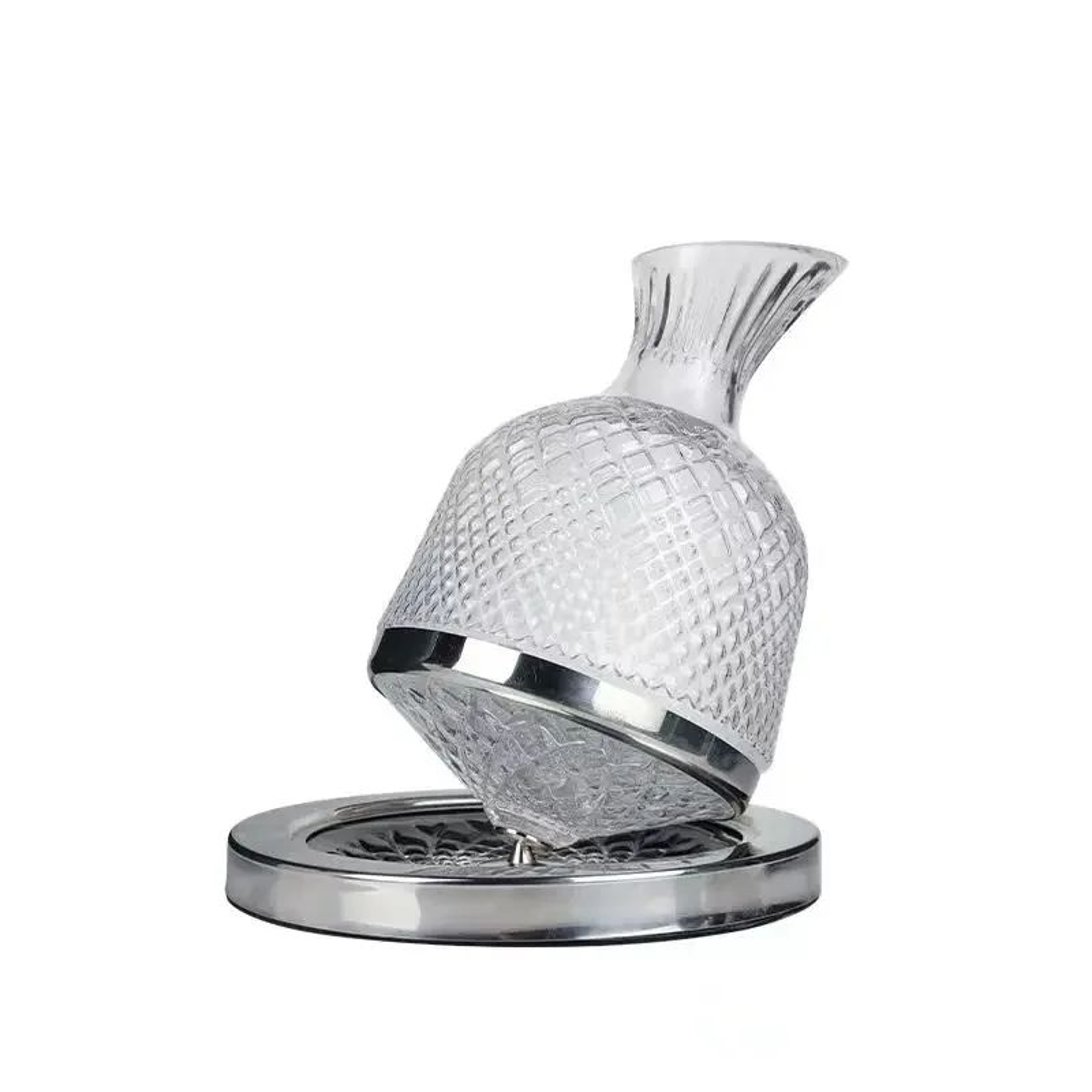 360 Rotating Crystal Glass Wine Decanter 1500 Ml 5